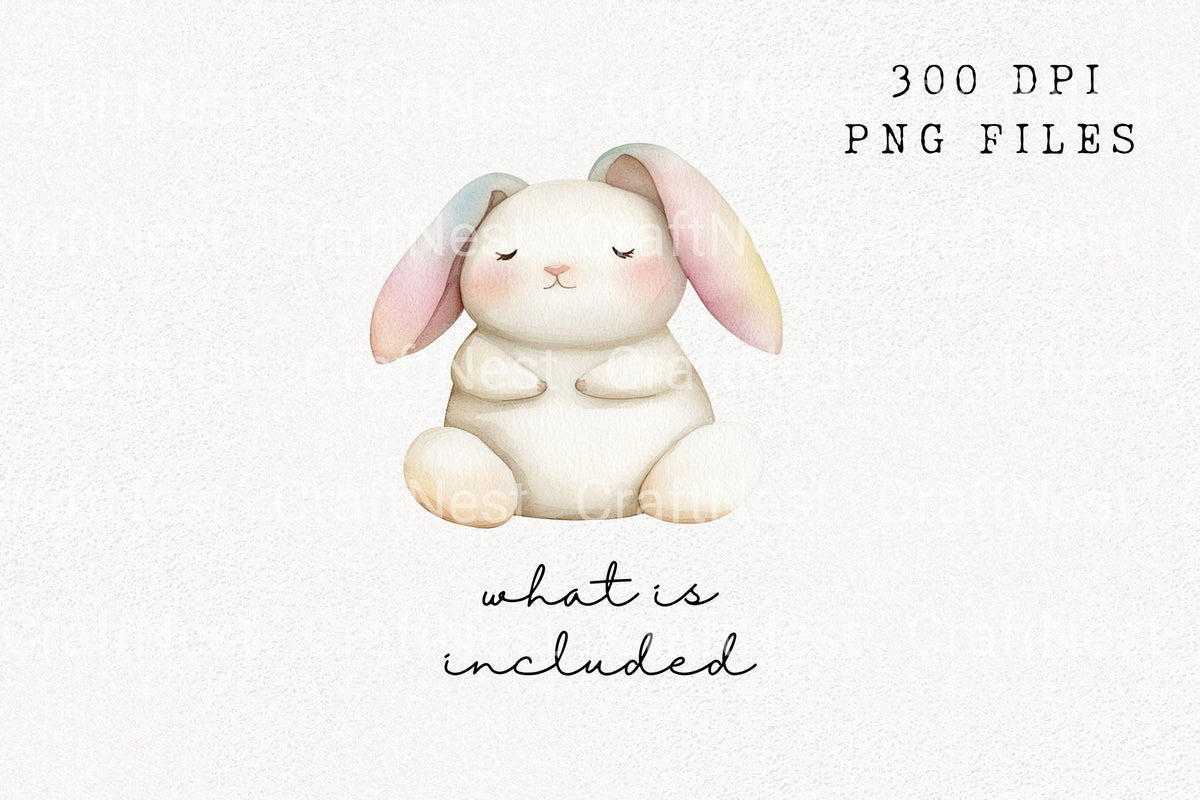 Adorable Sleeping Bunny Clipart Bundle