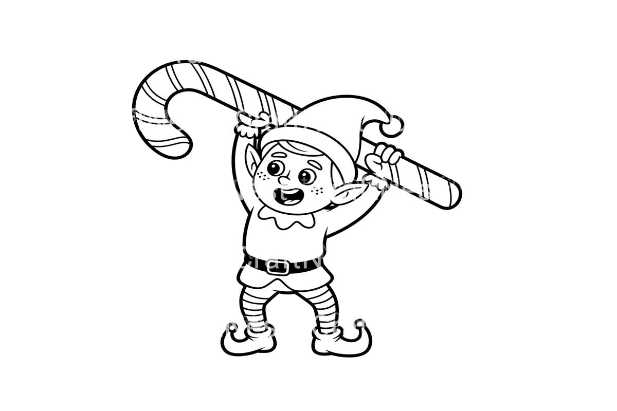 Strong Christmas Elf Coloring Books