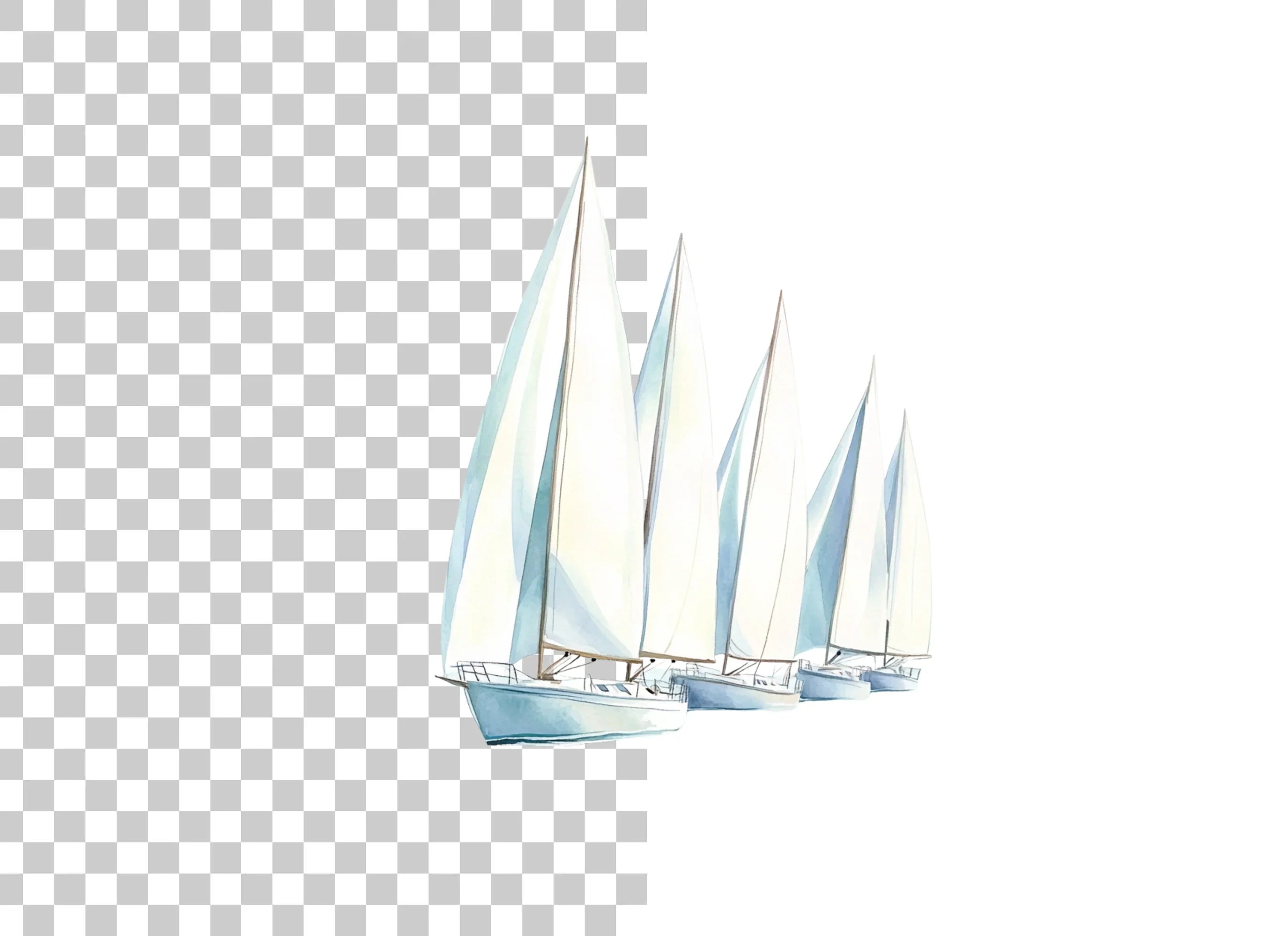 Sailboat Fleet Clipart Bundle