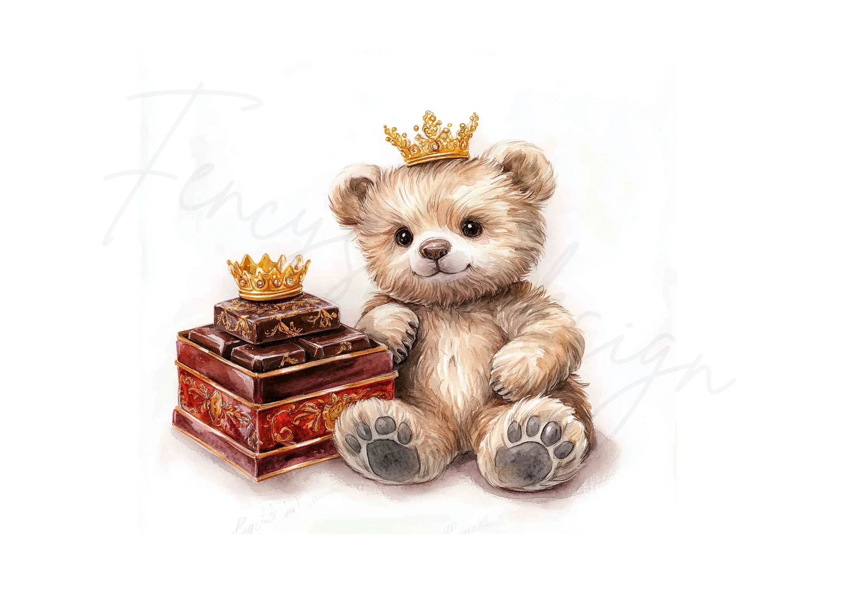 Cute Teddy Bear with Chocolate Box Clipart Bundle