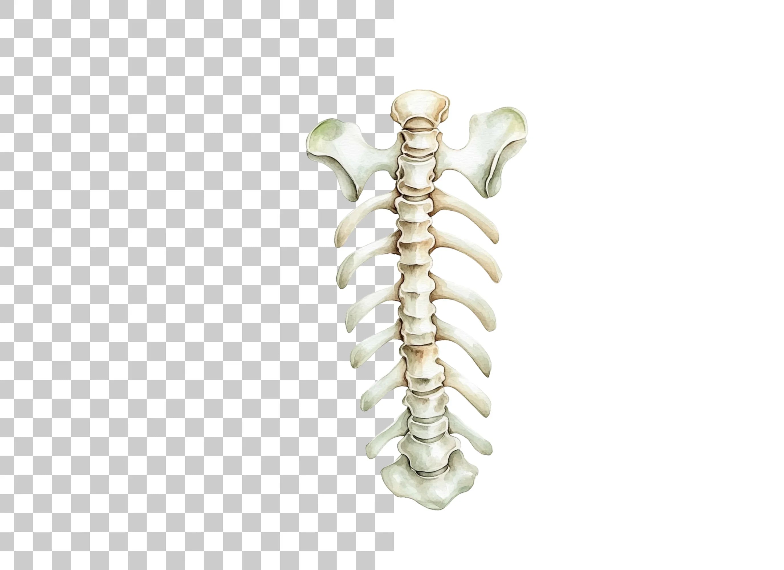 Human Spine and Ribs Clipart Bundle