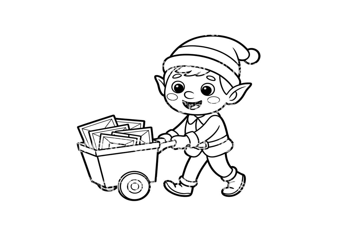 Christmas Elf Mail Delivery Coloring Books