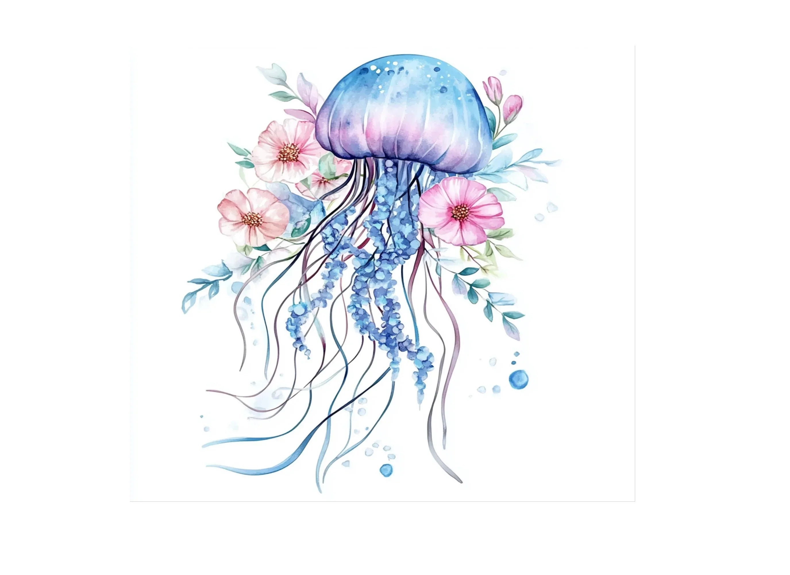 Jellyfish Floral Clipart Bundle