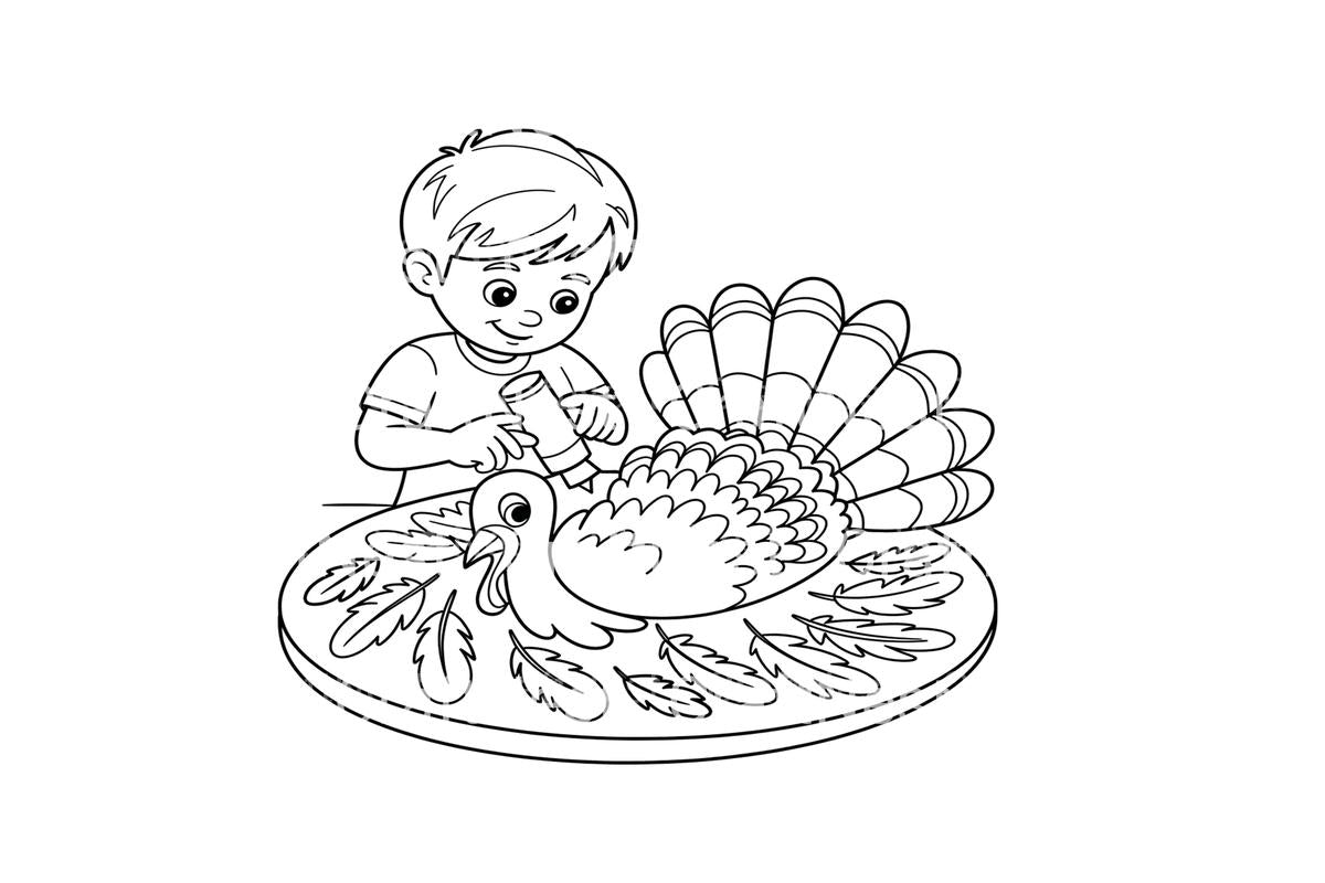 Thanksgiving Turkey PreparationFun Coloring Books