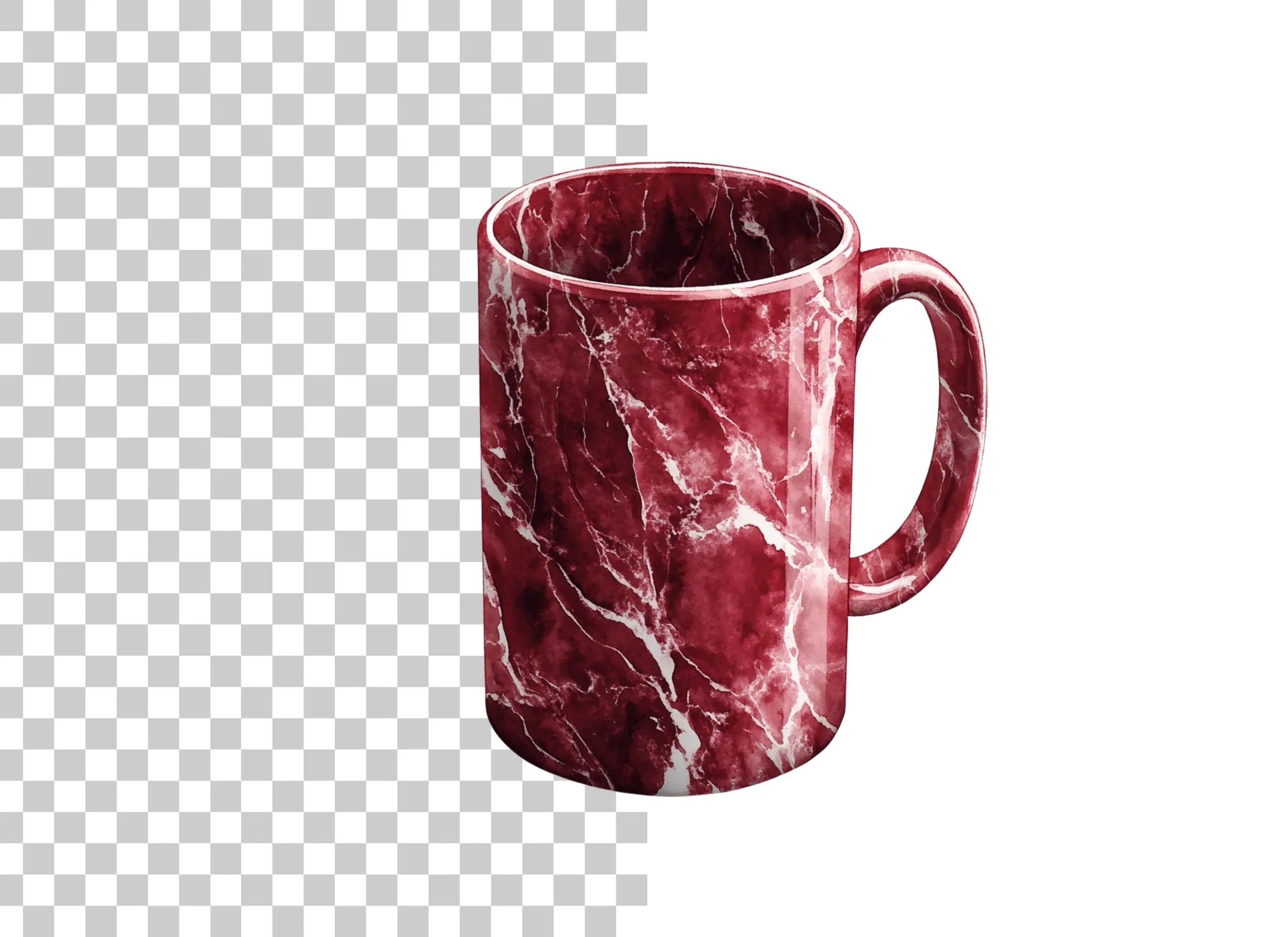 Red Marble Pattern Coffee Clipart Bundle
