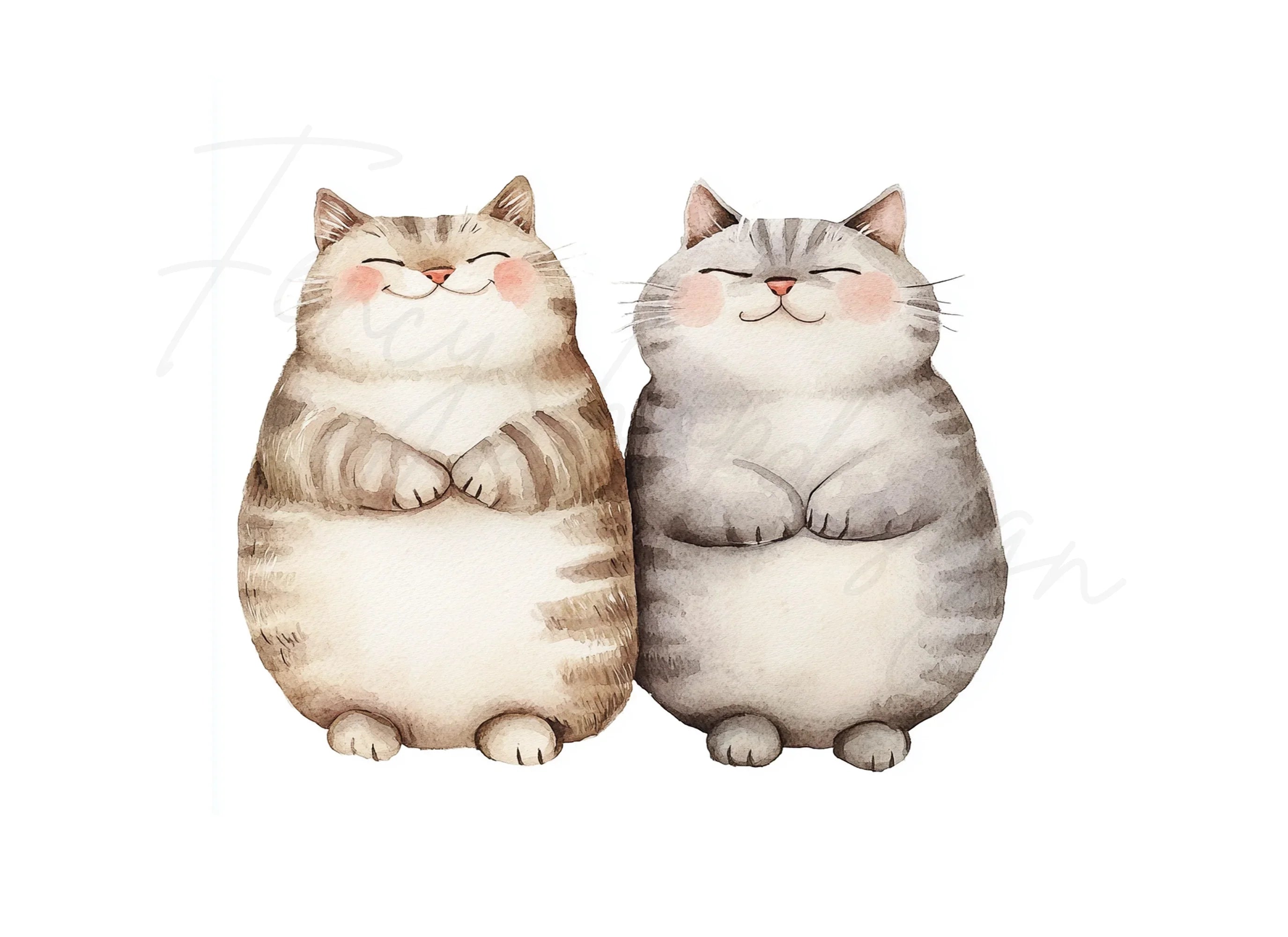 Chubby Cat Clipart Bundle