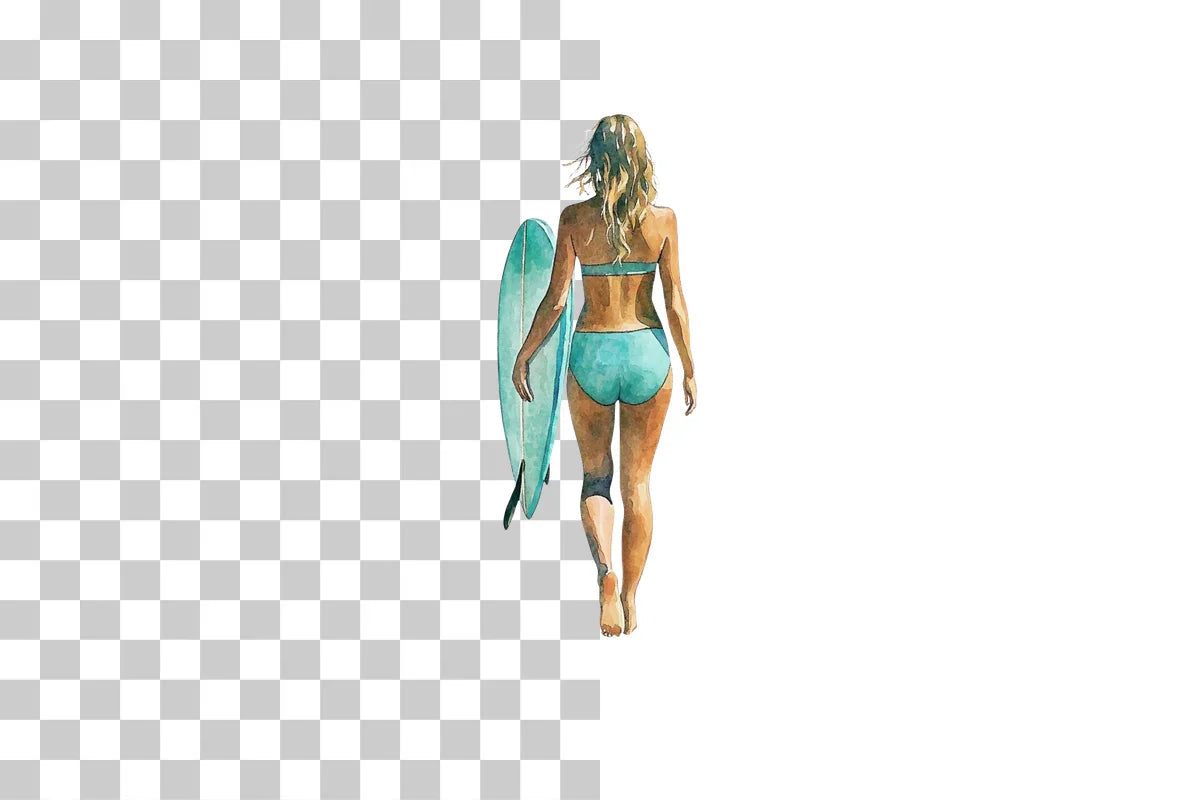 Surf Girl Clipart Bundle with Surfboard - CraftNest - Digital Crafting and Art