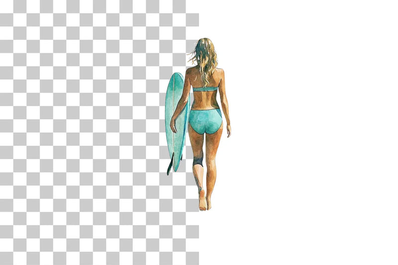 Surf Girl Clipart Bundle with Surfboard - CraftNest - Digital Crafting and Art