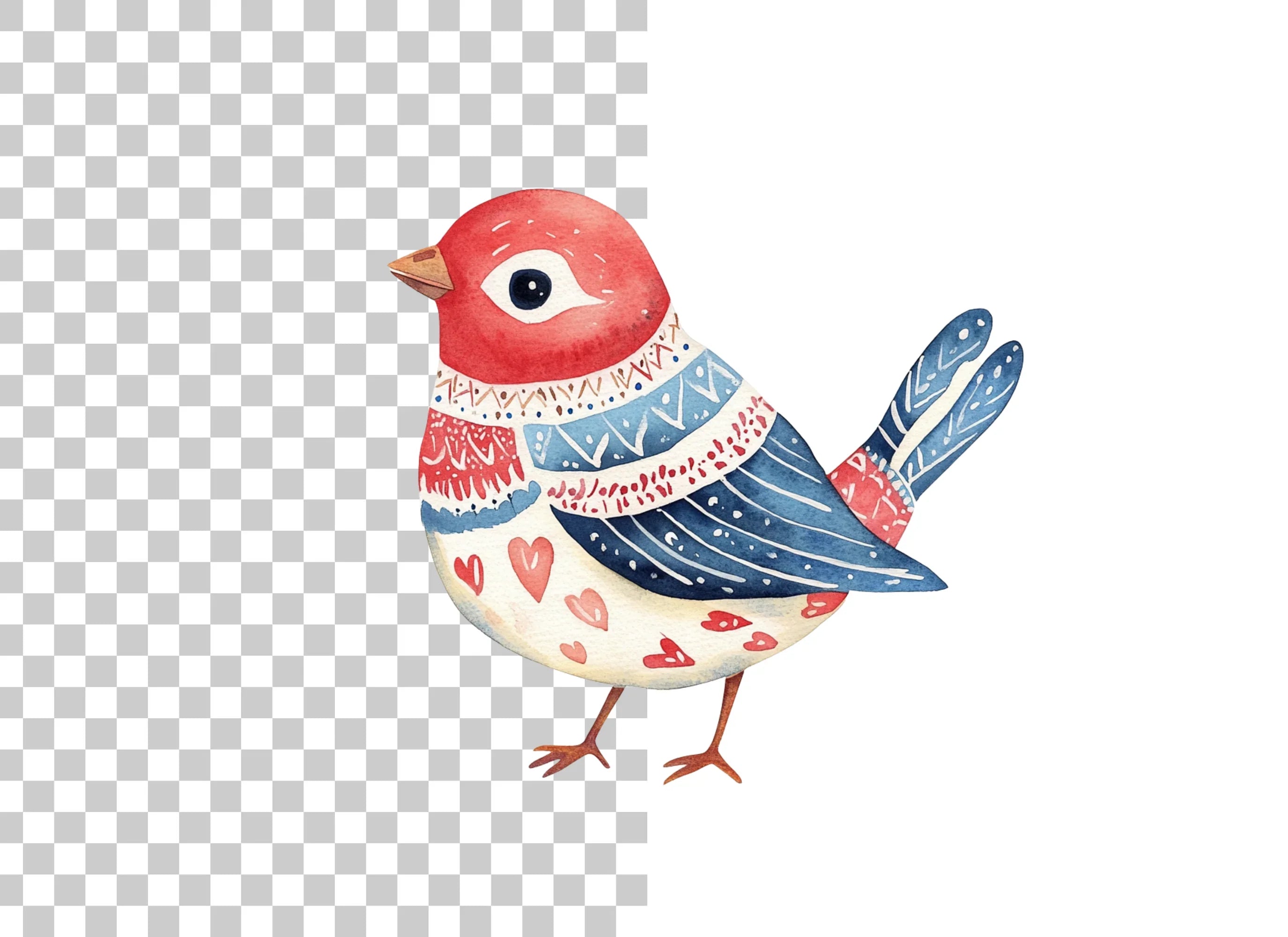 Cute Folk Bird Clipart Bundle