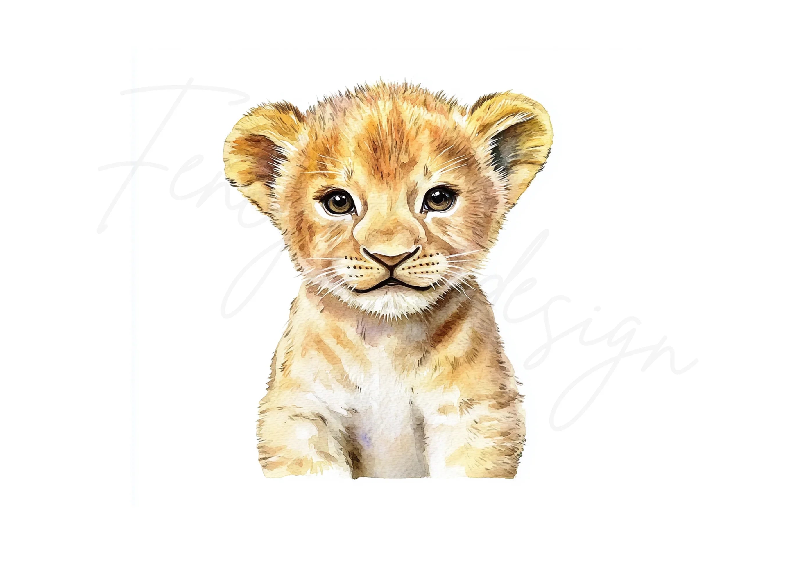 Sweet Lion Cub Duo Clipart Bundle
