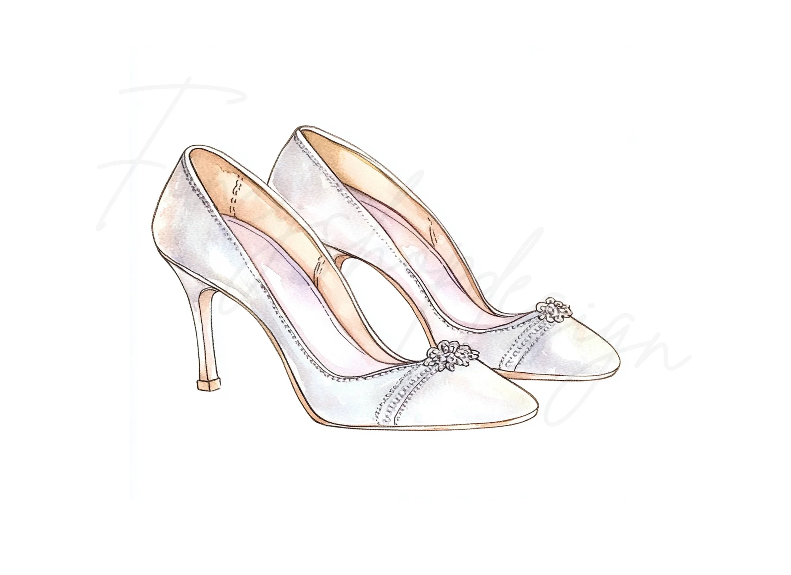 Chic Lavender Embellished High Heels Clipart Bundle