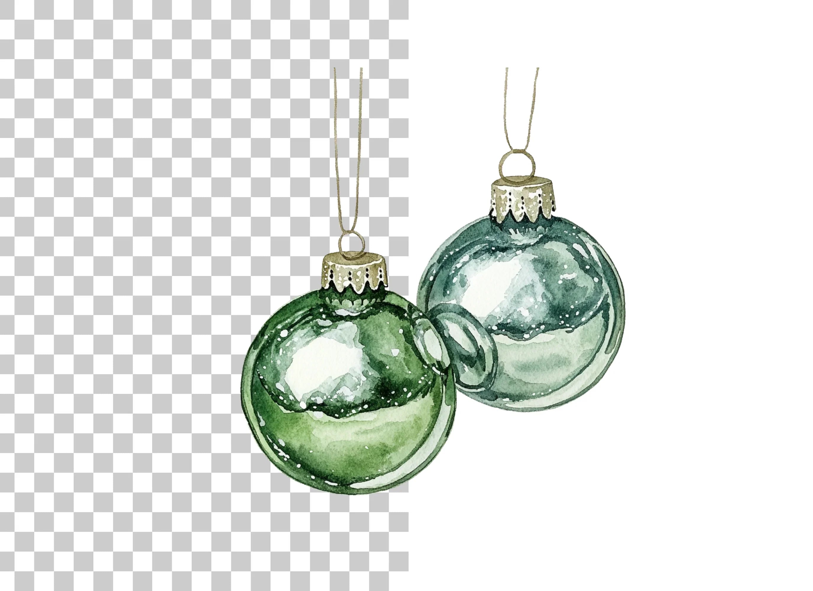 Christmas Ornaments Clipart Bundle