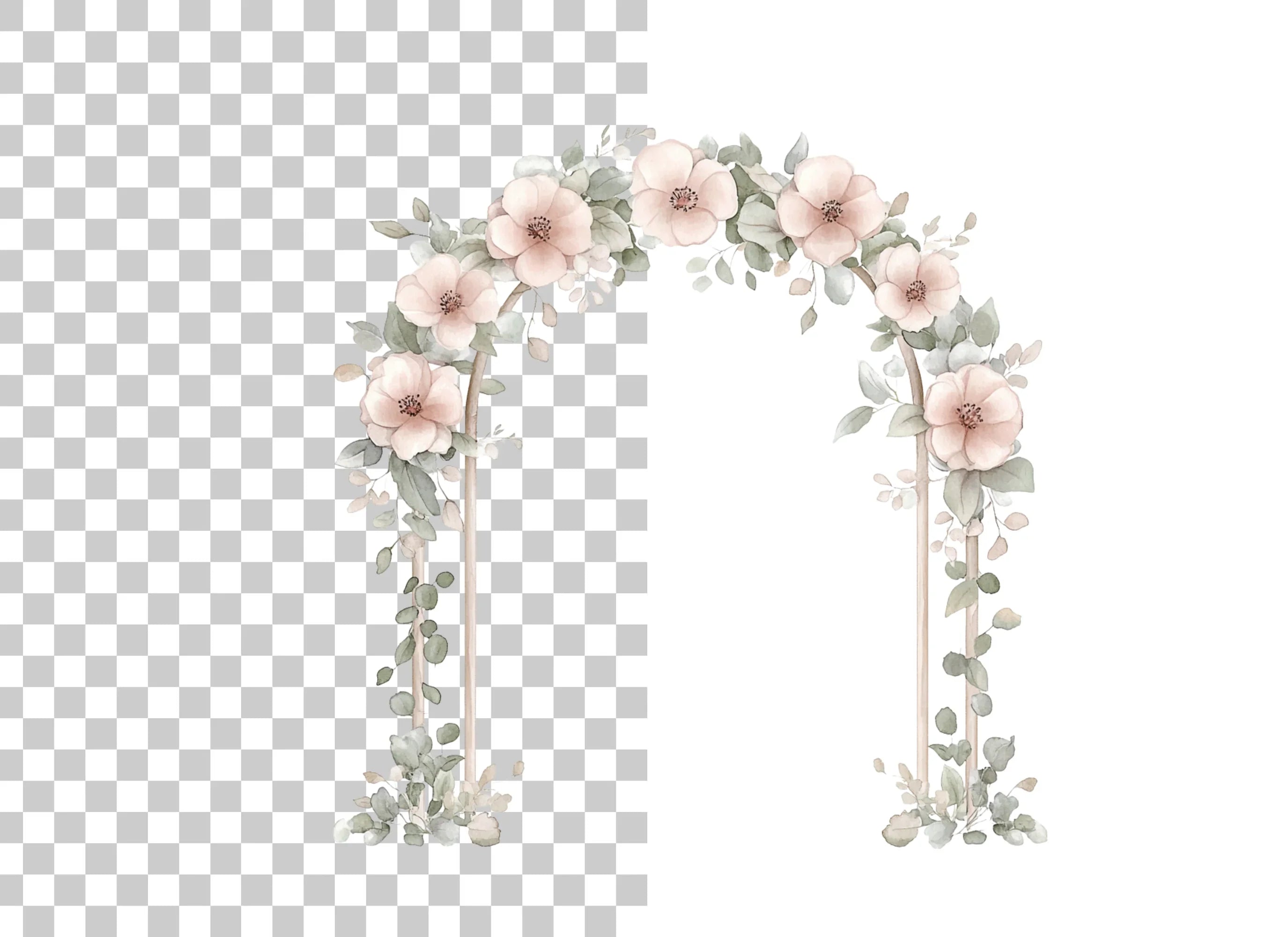 Elegant Floral Archway Clipart Bundle
