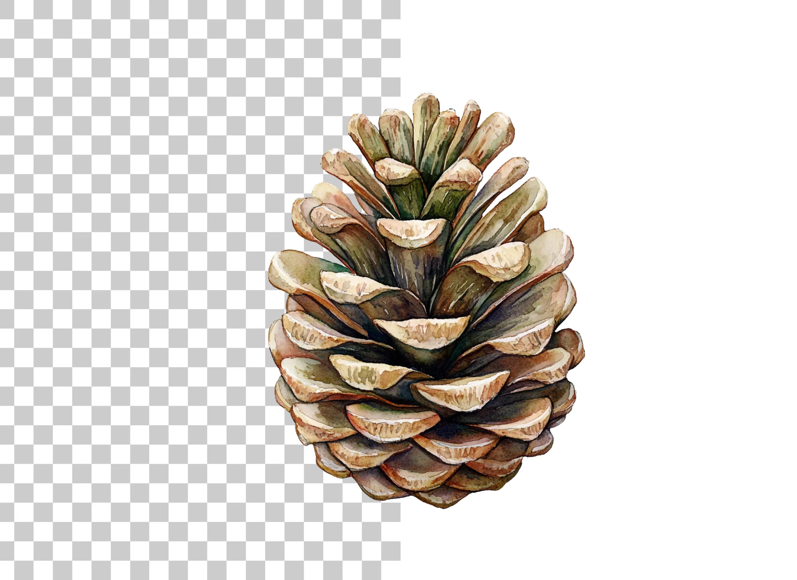 Realistic Pine Cone Clipart Bundle