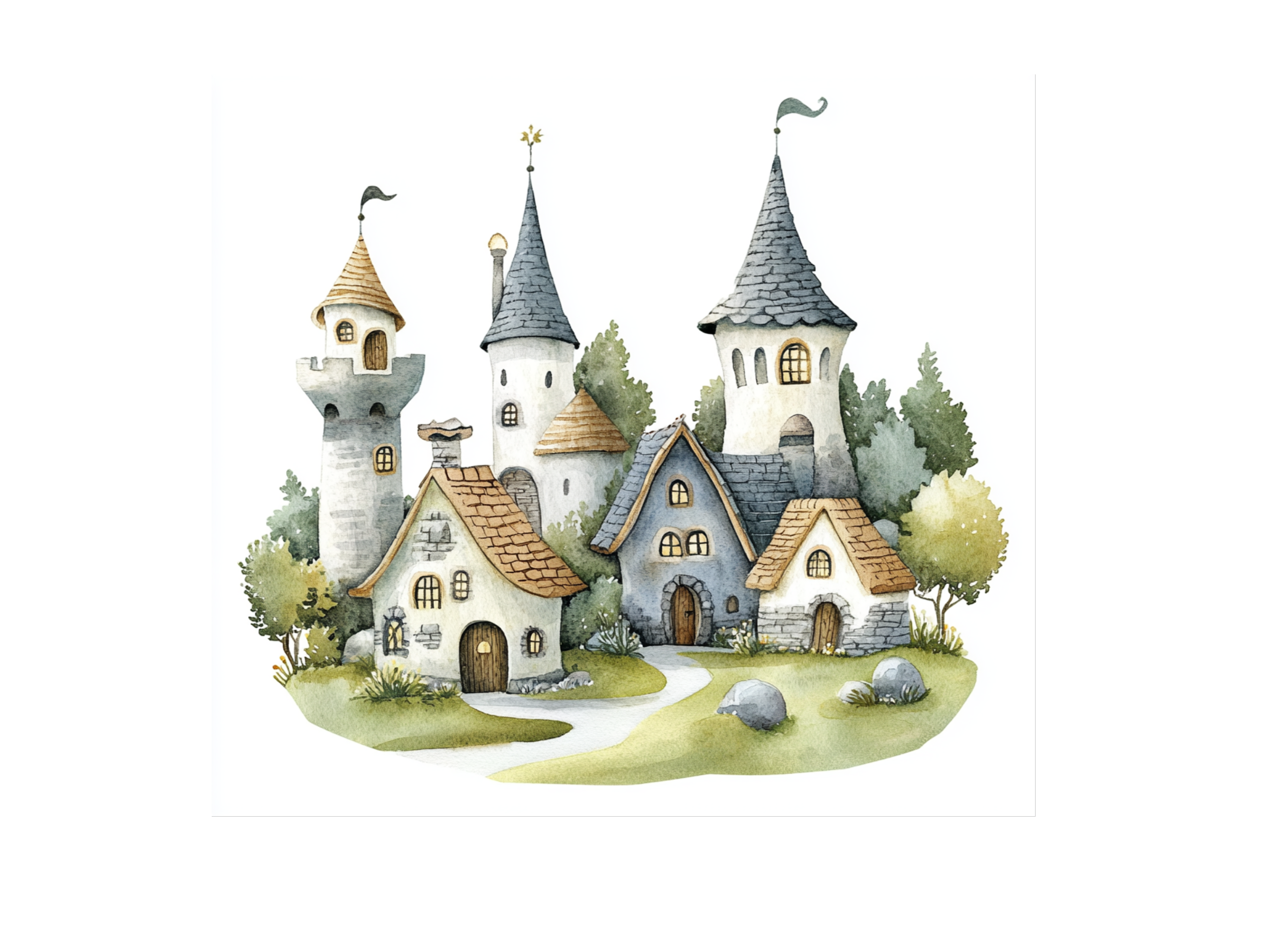 Fantasy Village Clipart Bundle