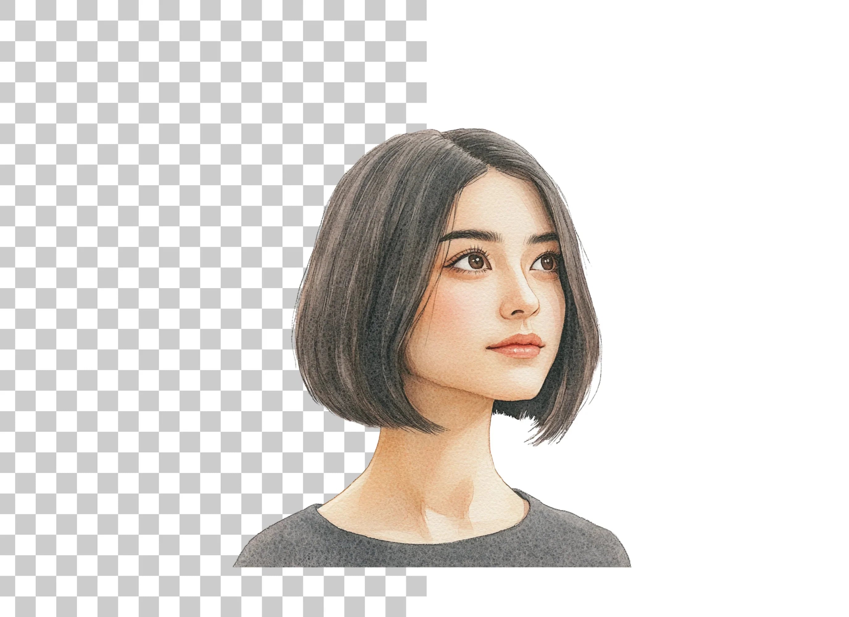 Dreamy Bob Hairstyle Girl Clipart Bundle