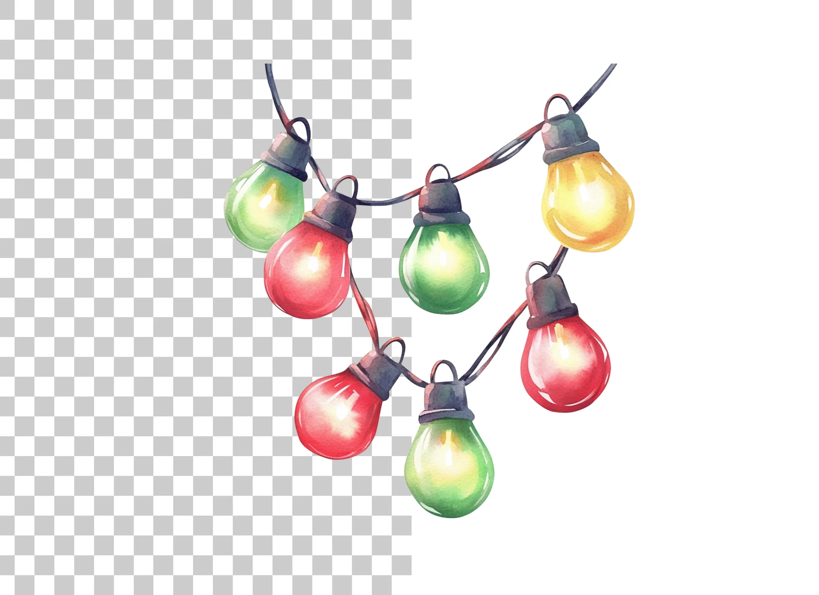 Christmas Lights Clipart Bundle