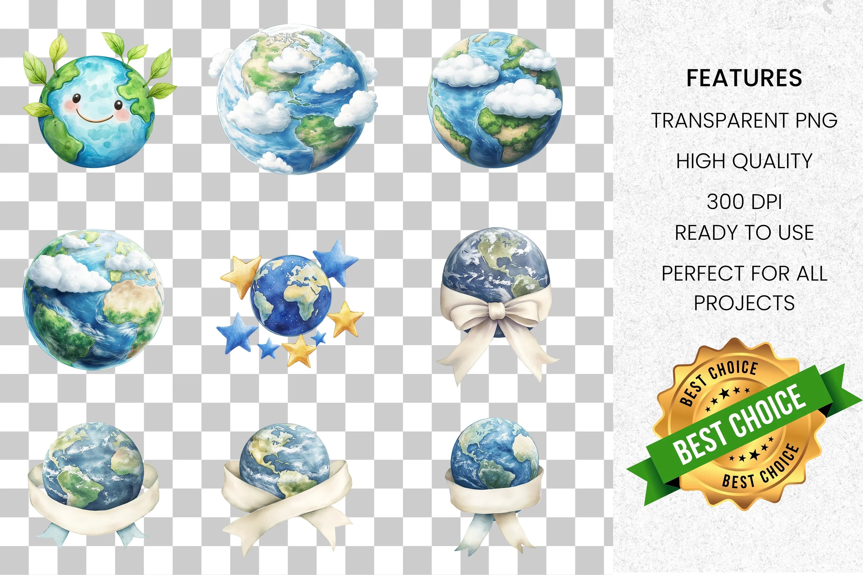 Cute Earth Day Clipart Bundle