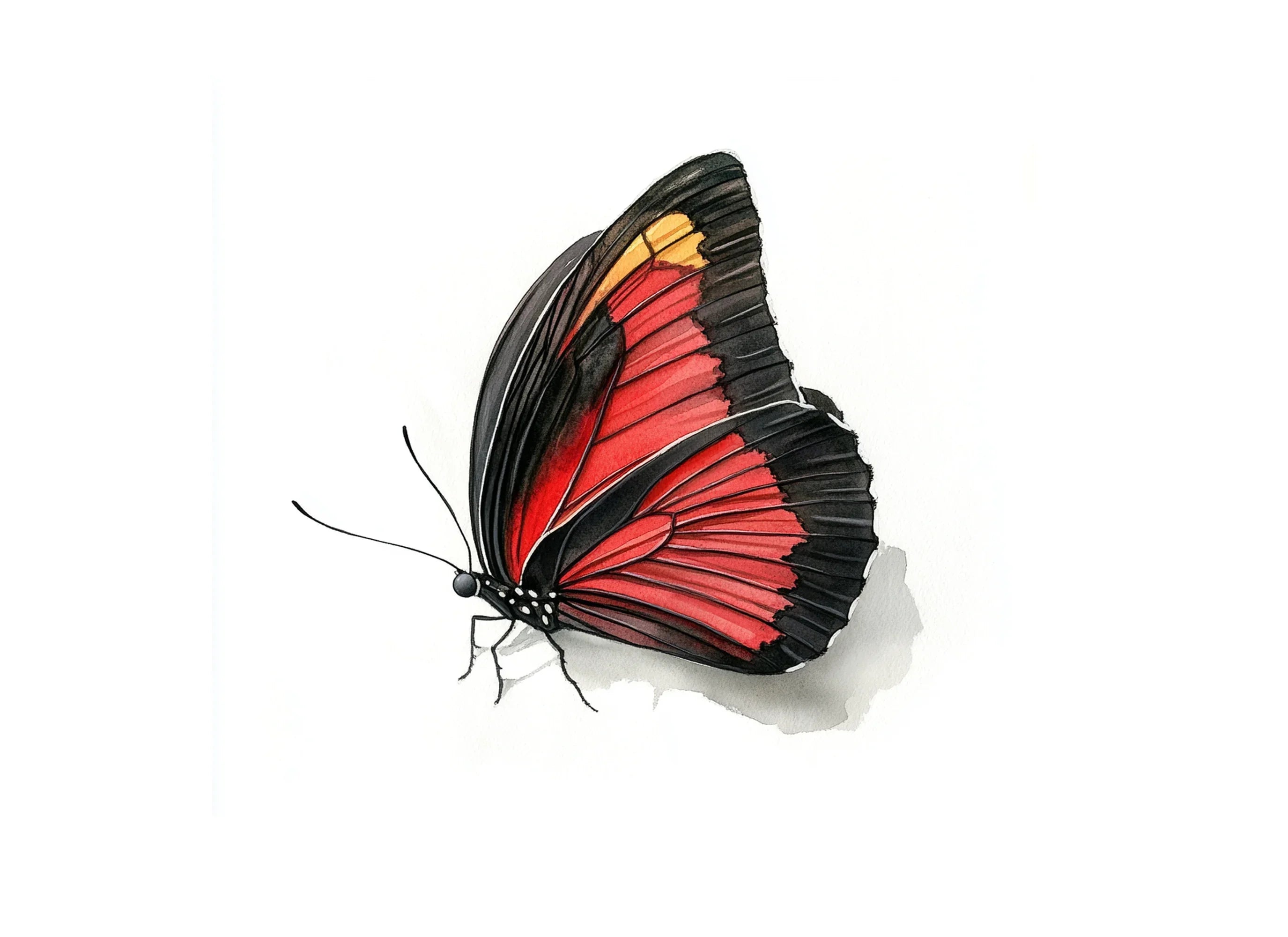Red and Black Butterfly Clipart Bundle