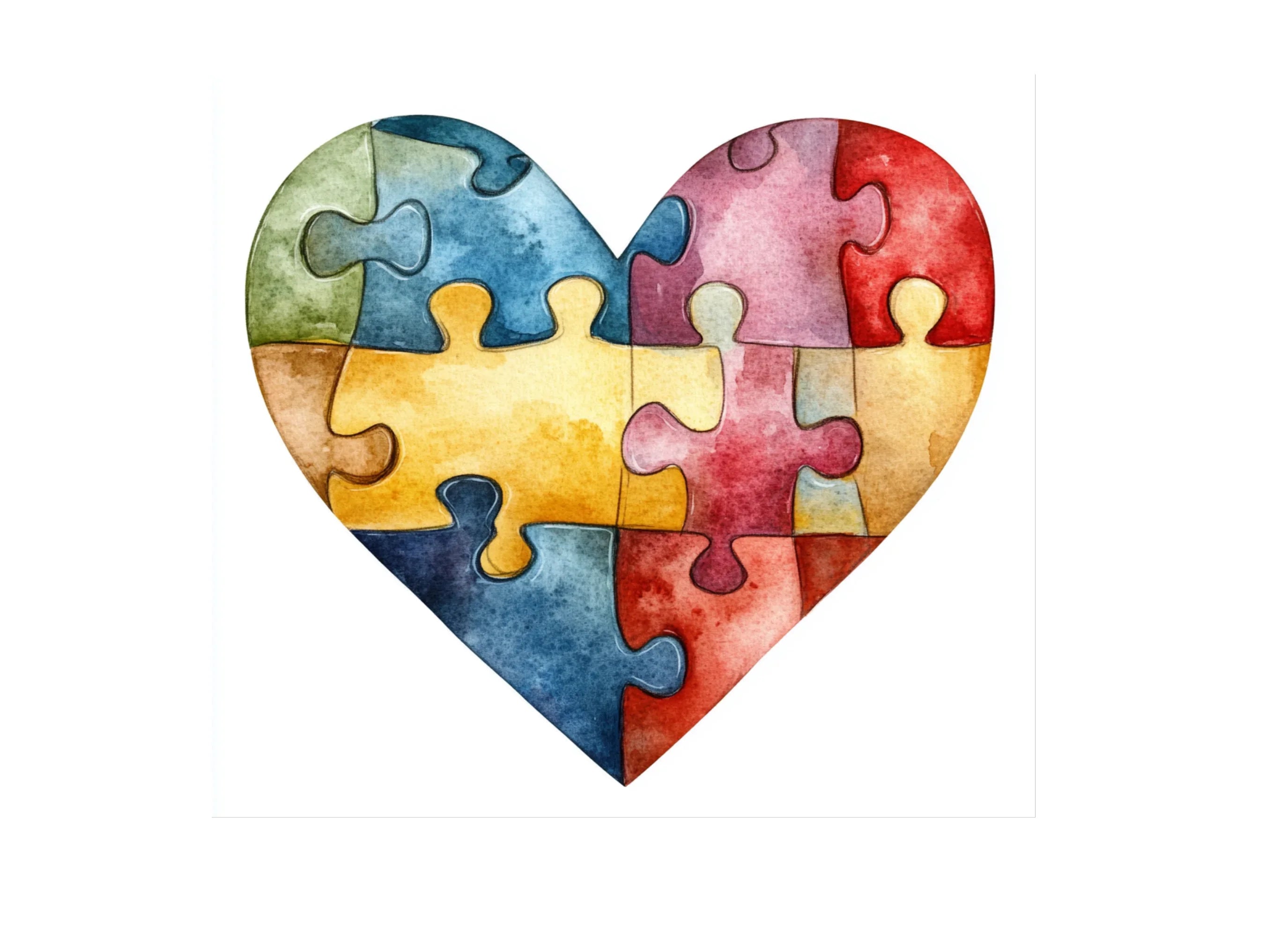 Puzzle Heart Clipart Bundle
