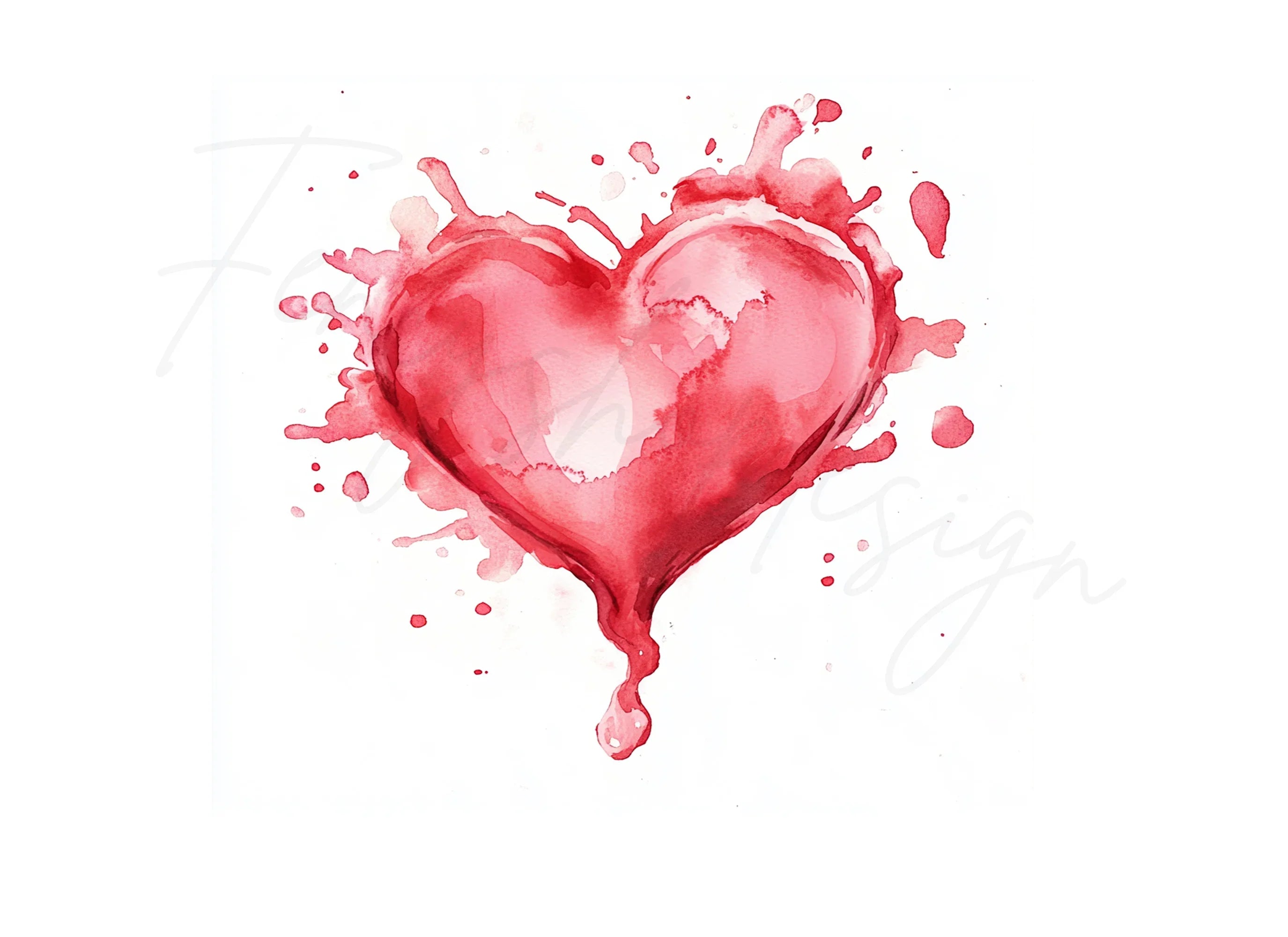Dynamic Splash Hearts Clipart Bundle