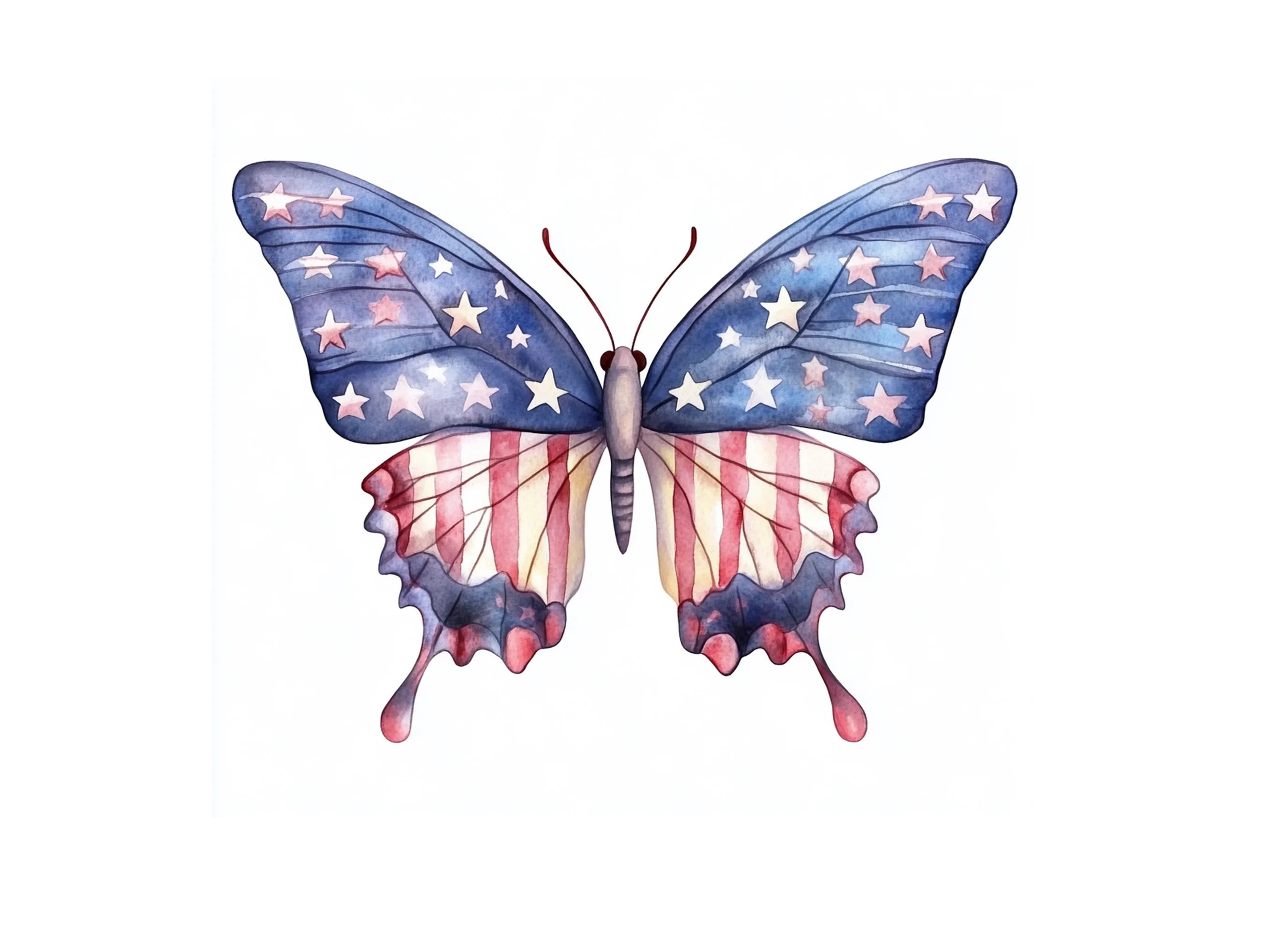 Patriotic Butterfly Clipart Bundle