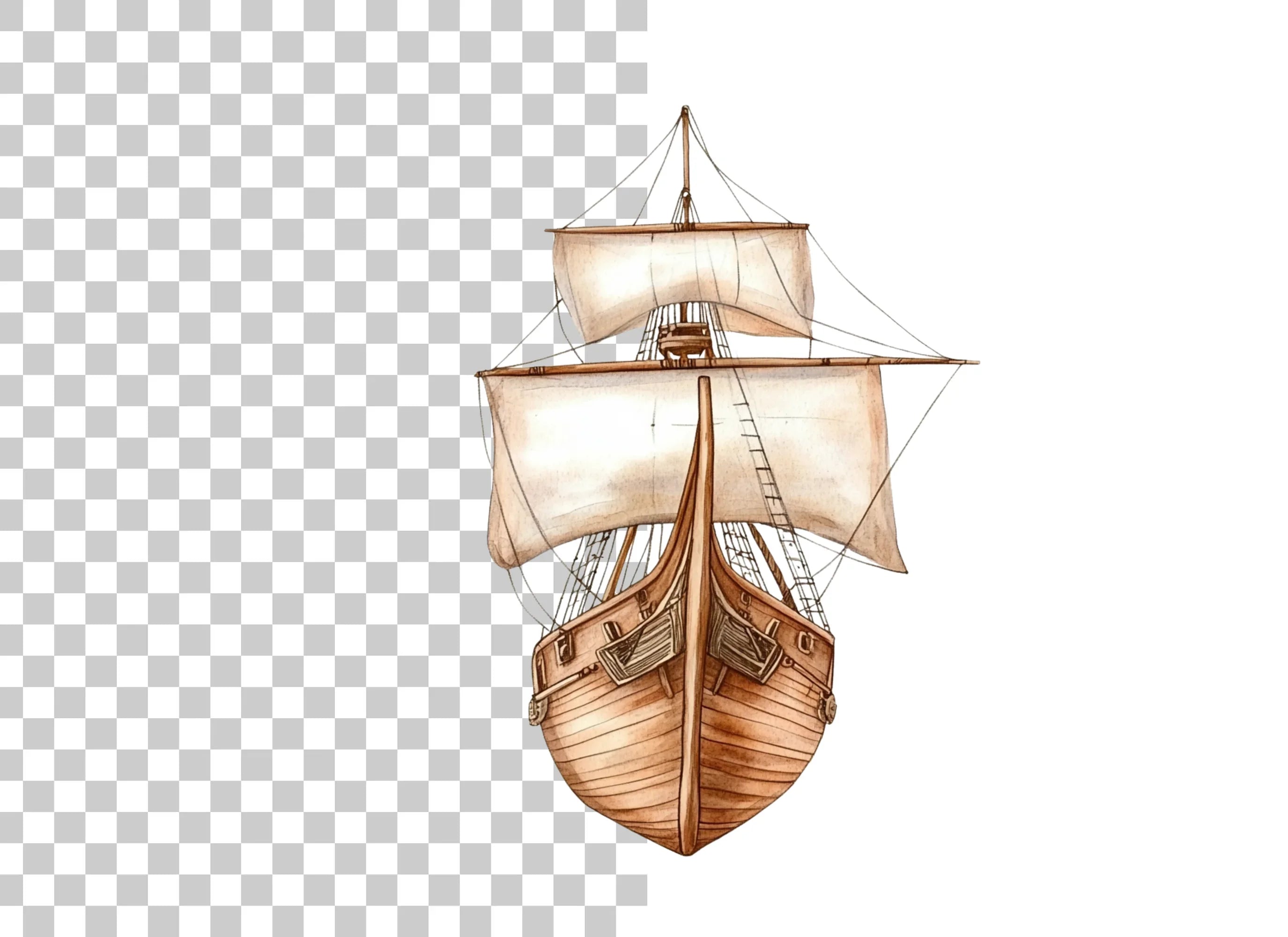 Vintage Sailing Ships Clipart Bundle