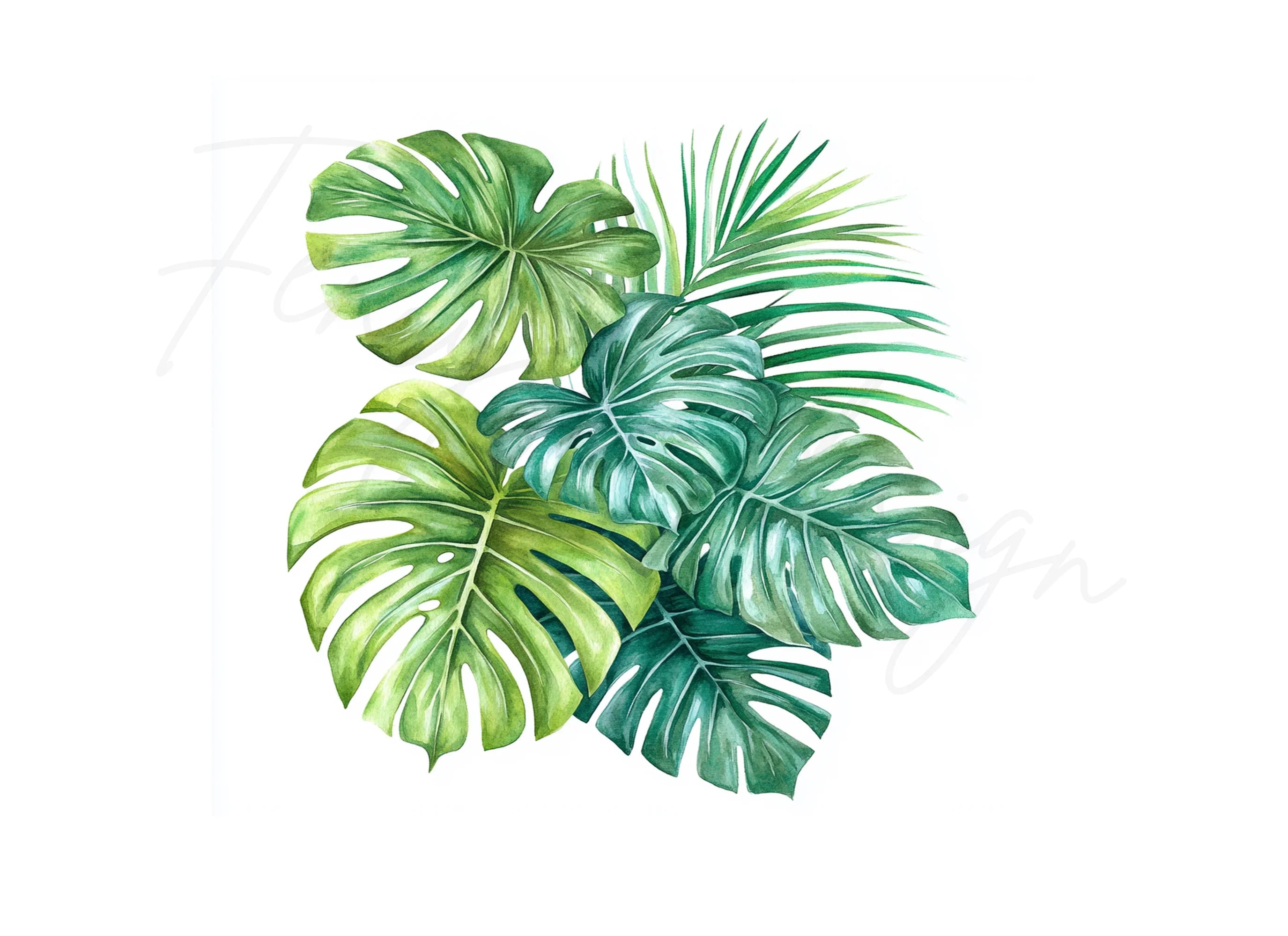 Vibrant Tropical Foliage Clipart Bundle