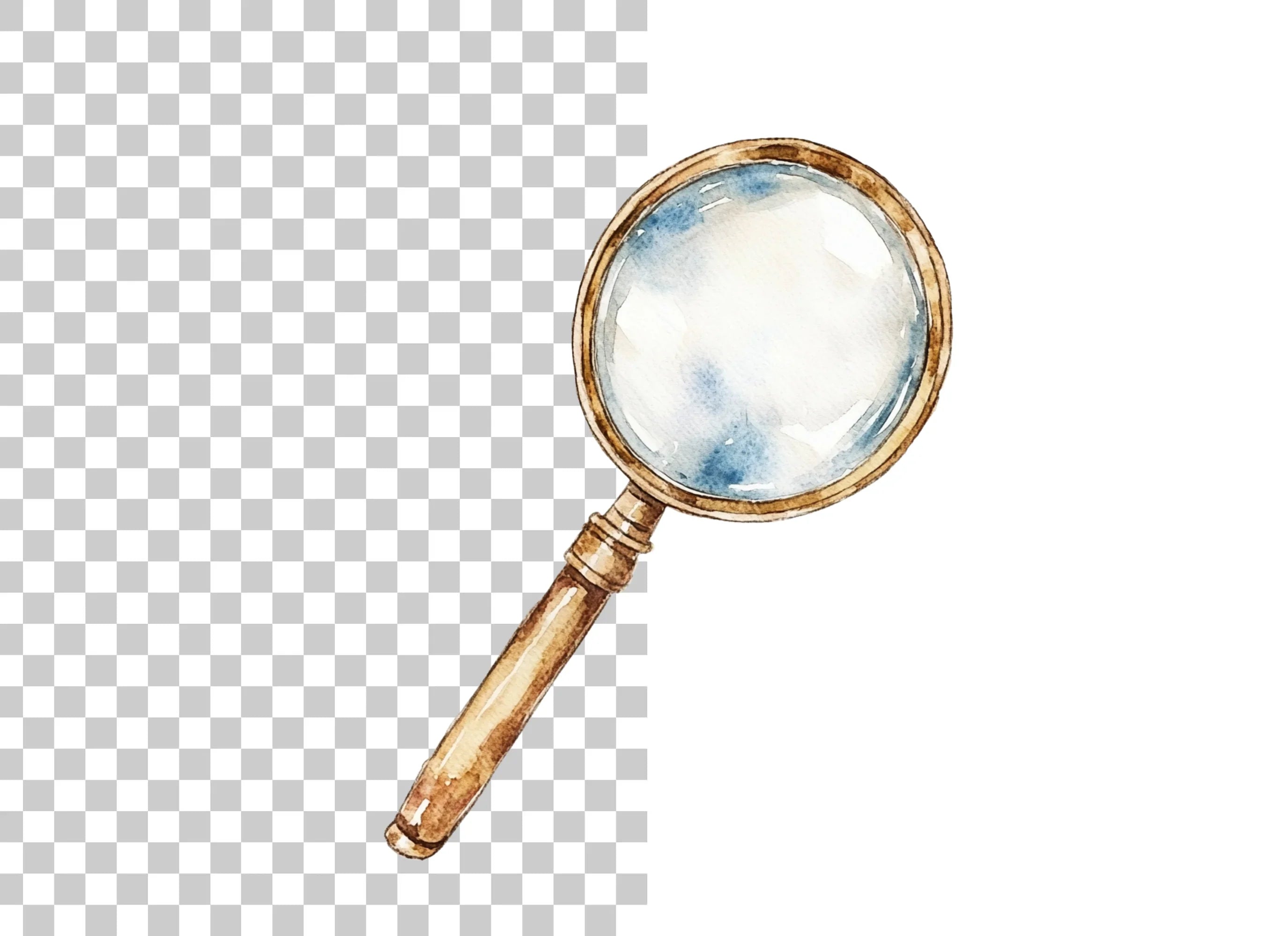 Vintage Magnifying Glass Clipart Bundle