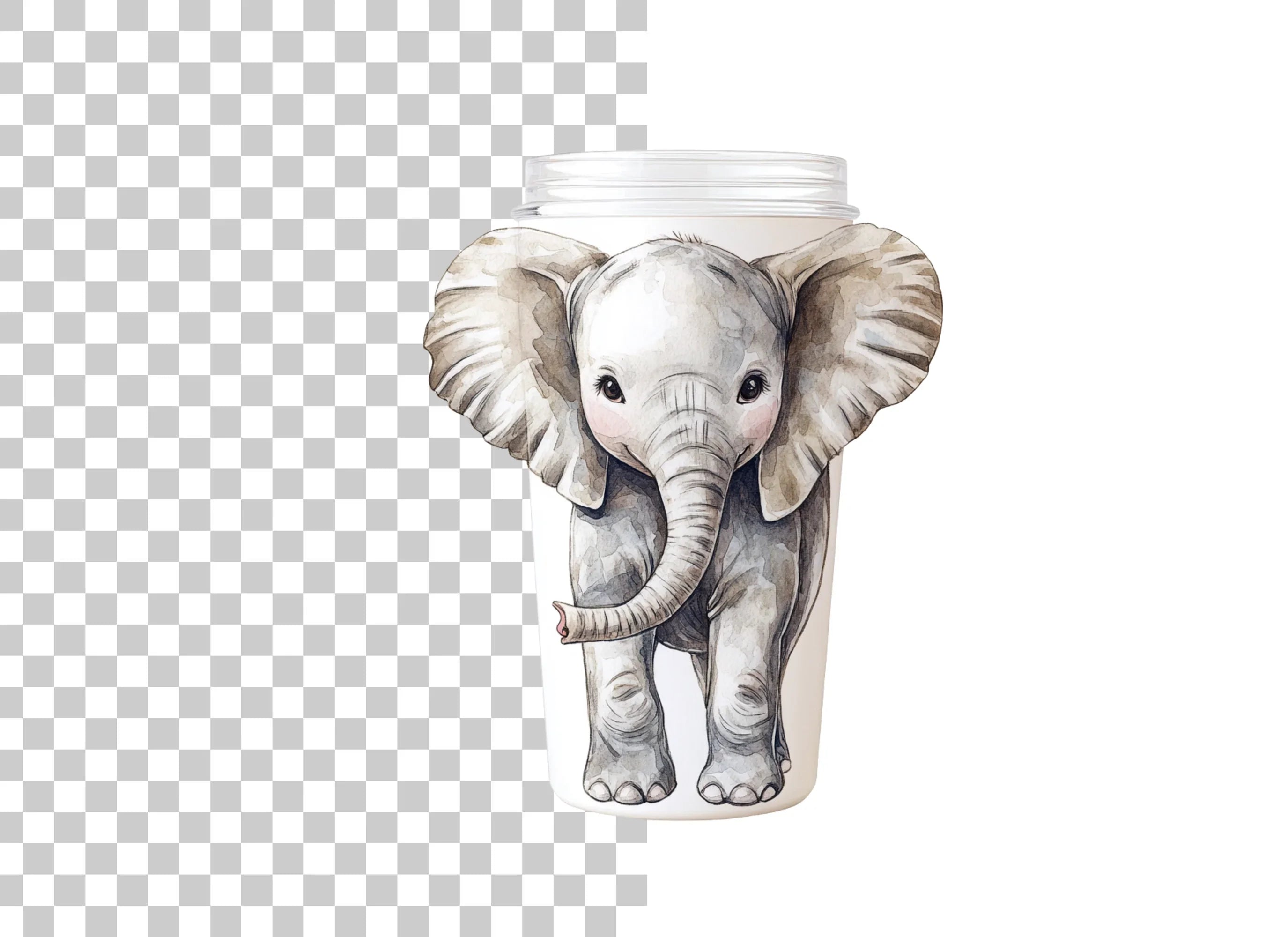 Elephant Tumbler Clipart Bundle
