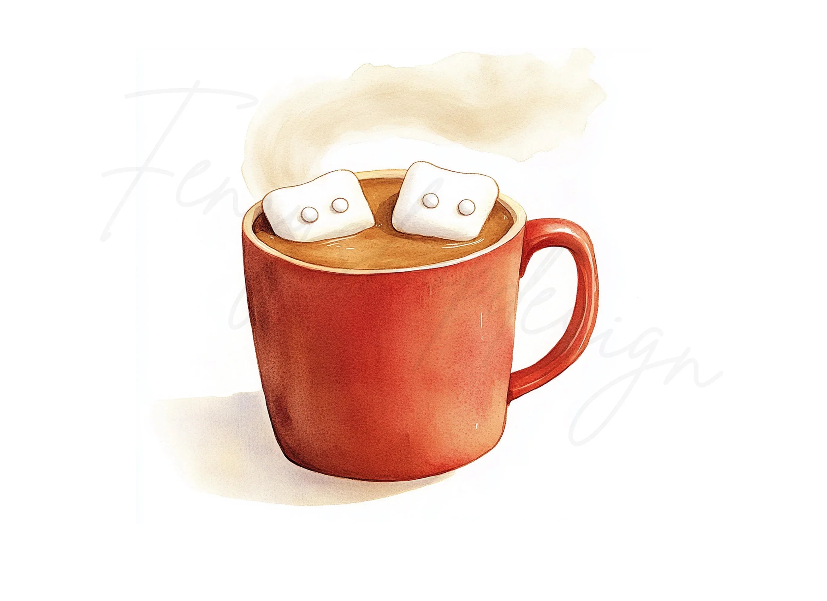 Cute Hot Chocolate Mugs Clipart Bundle