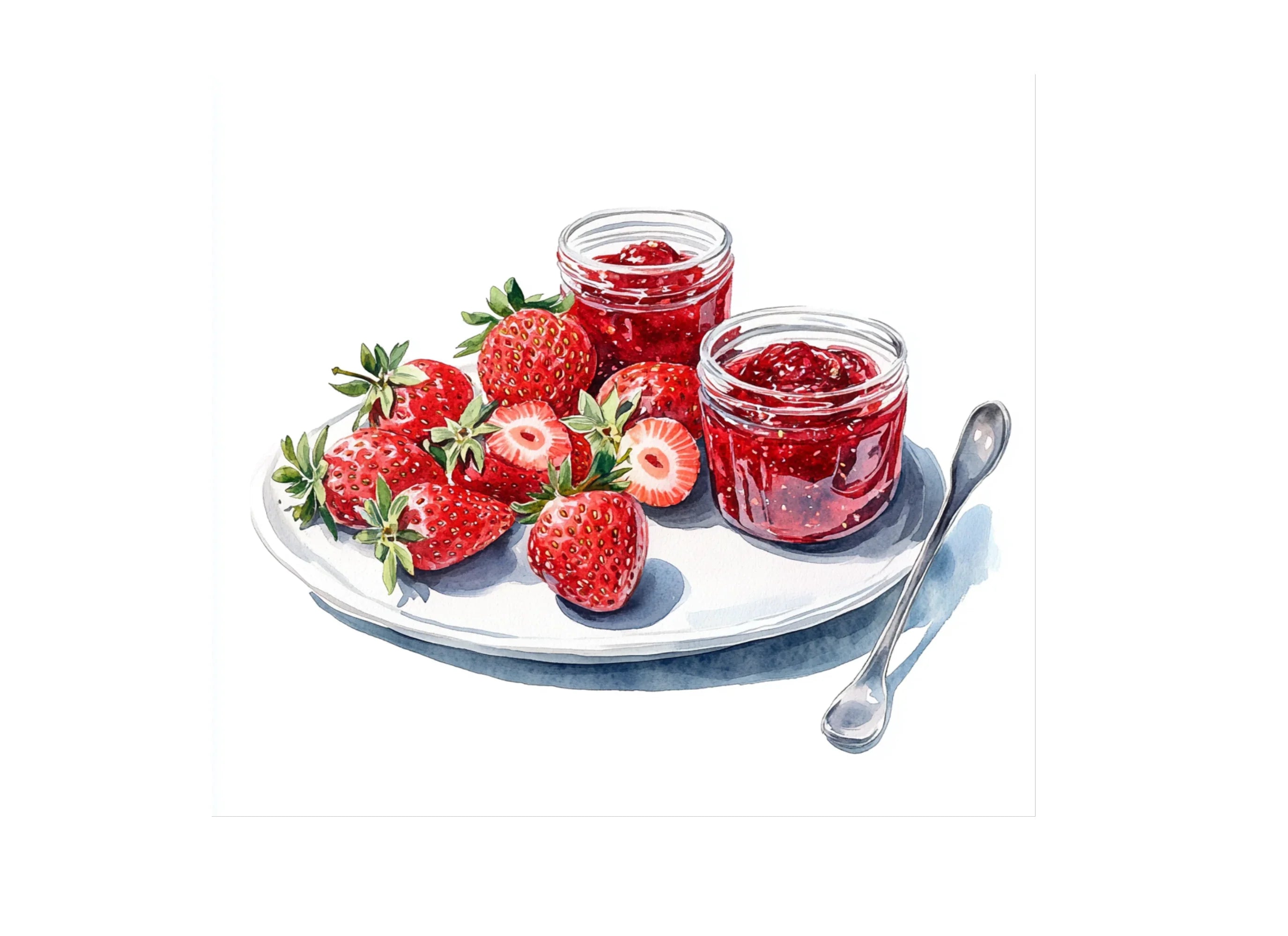 Fresh Strawberry Jam Berries Clipart Bundle