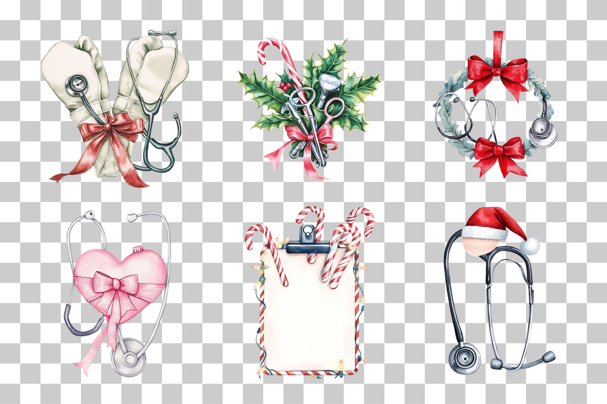Christmas Nurse Clipart Bundle - CraftNest - Digital Crafting and Art