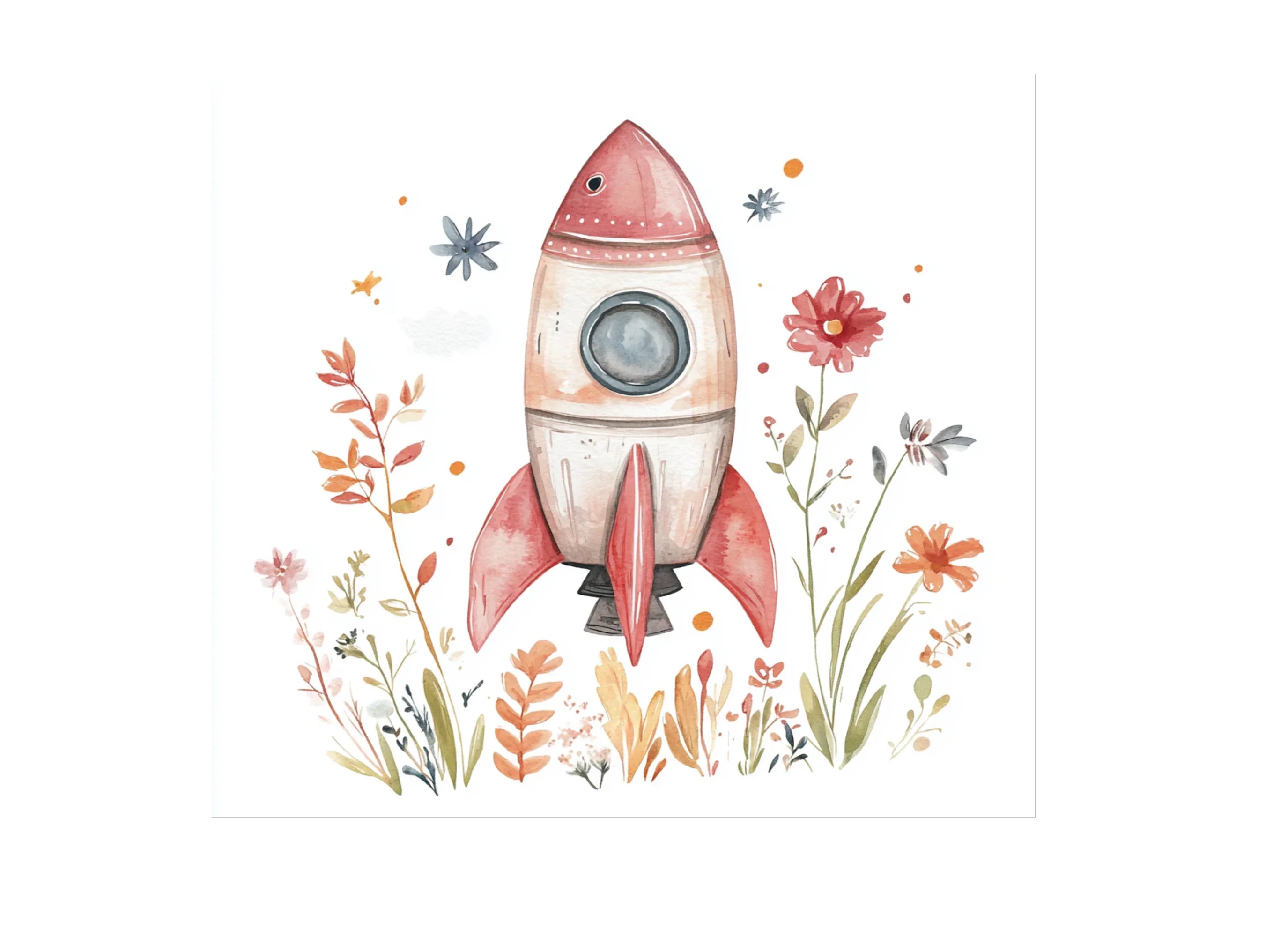 Floral Rocket Clipart Bundle