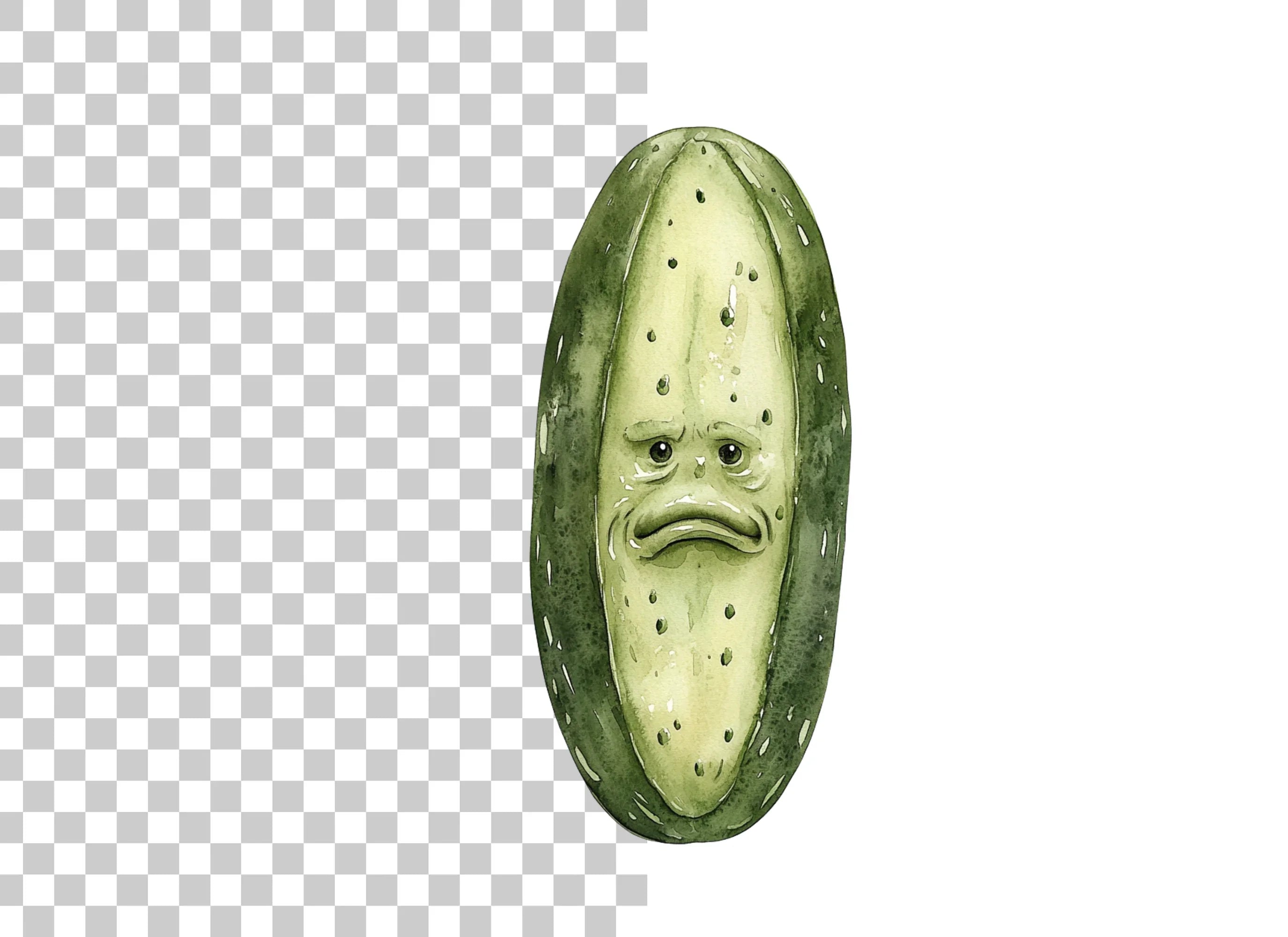 Angry Pickle Cartoon Clipart Bundle