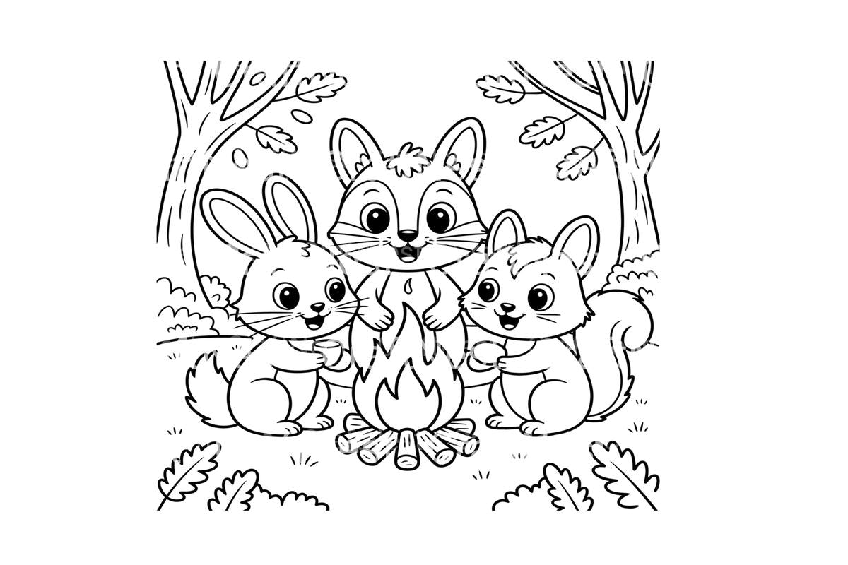 Forest Friends Campfire Coloring Books