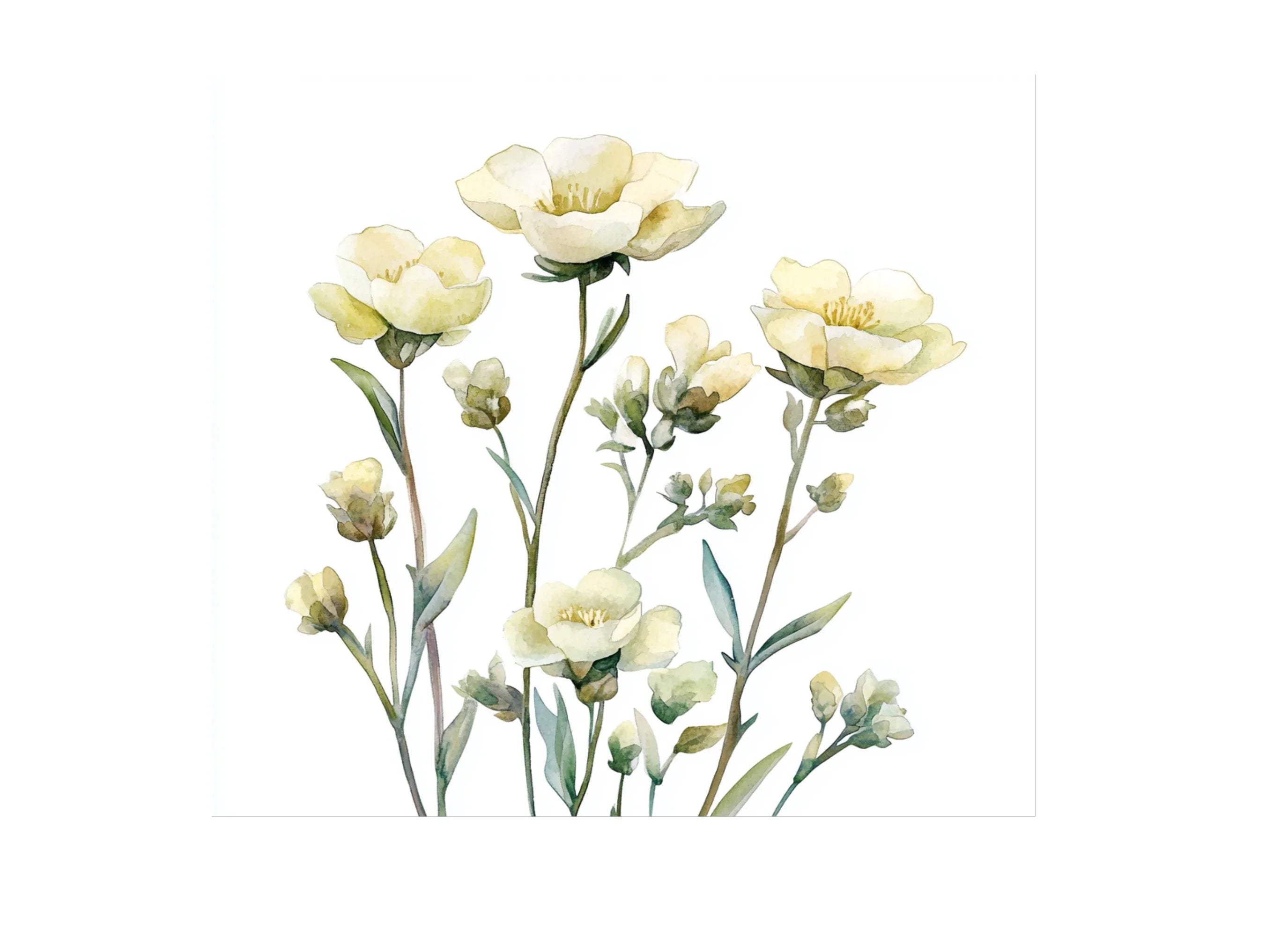 Delicate Yellow Wildflower Clipart Bundle