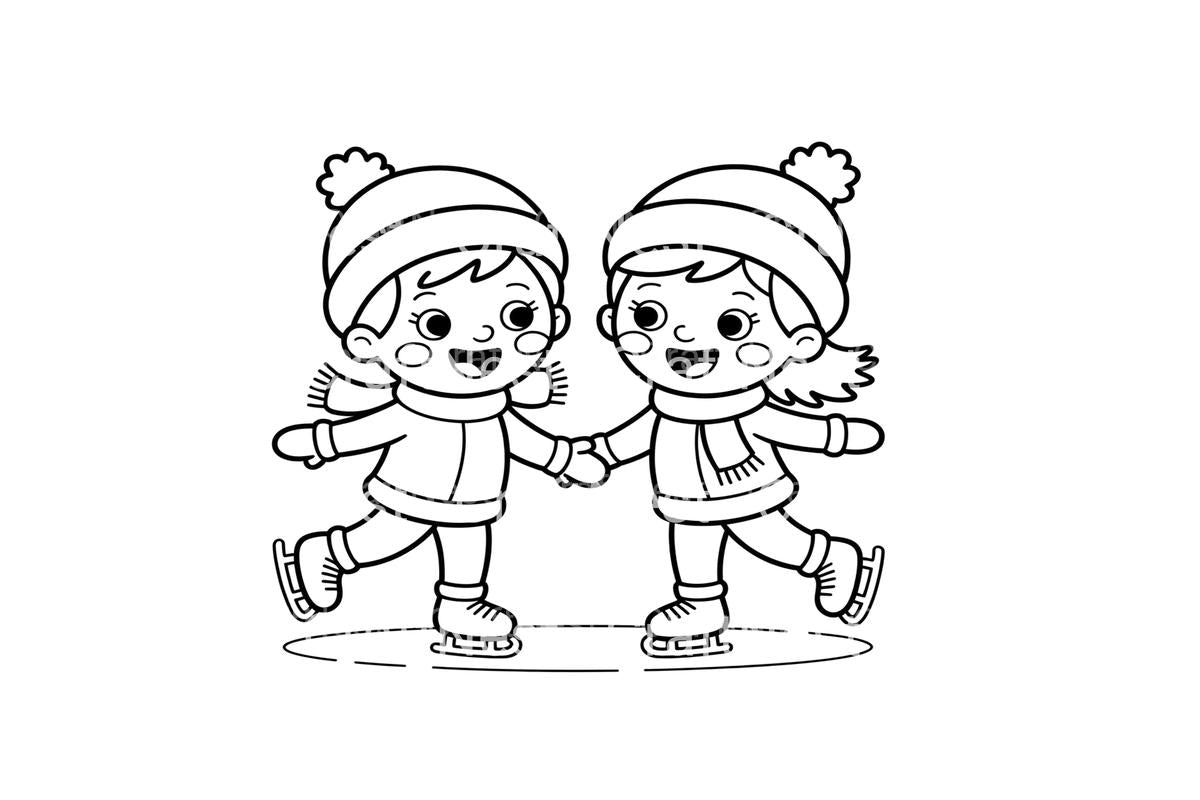 Ice Skating Winter Friends Coloring Books