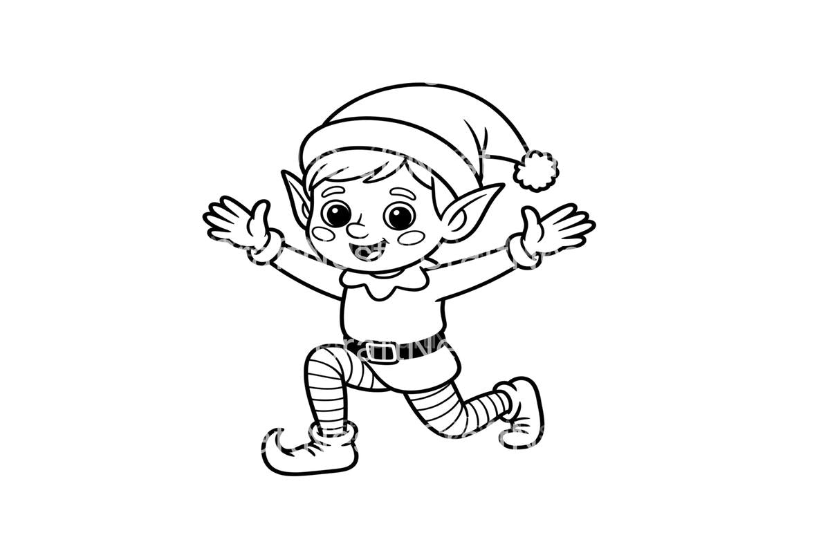 Playful Christmas Elf Coloring Books