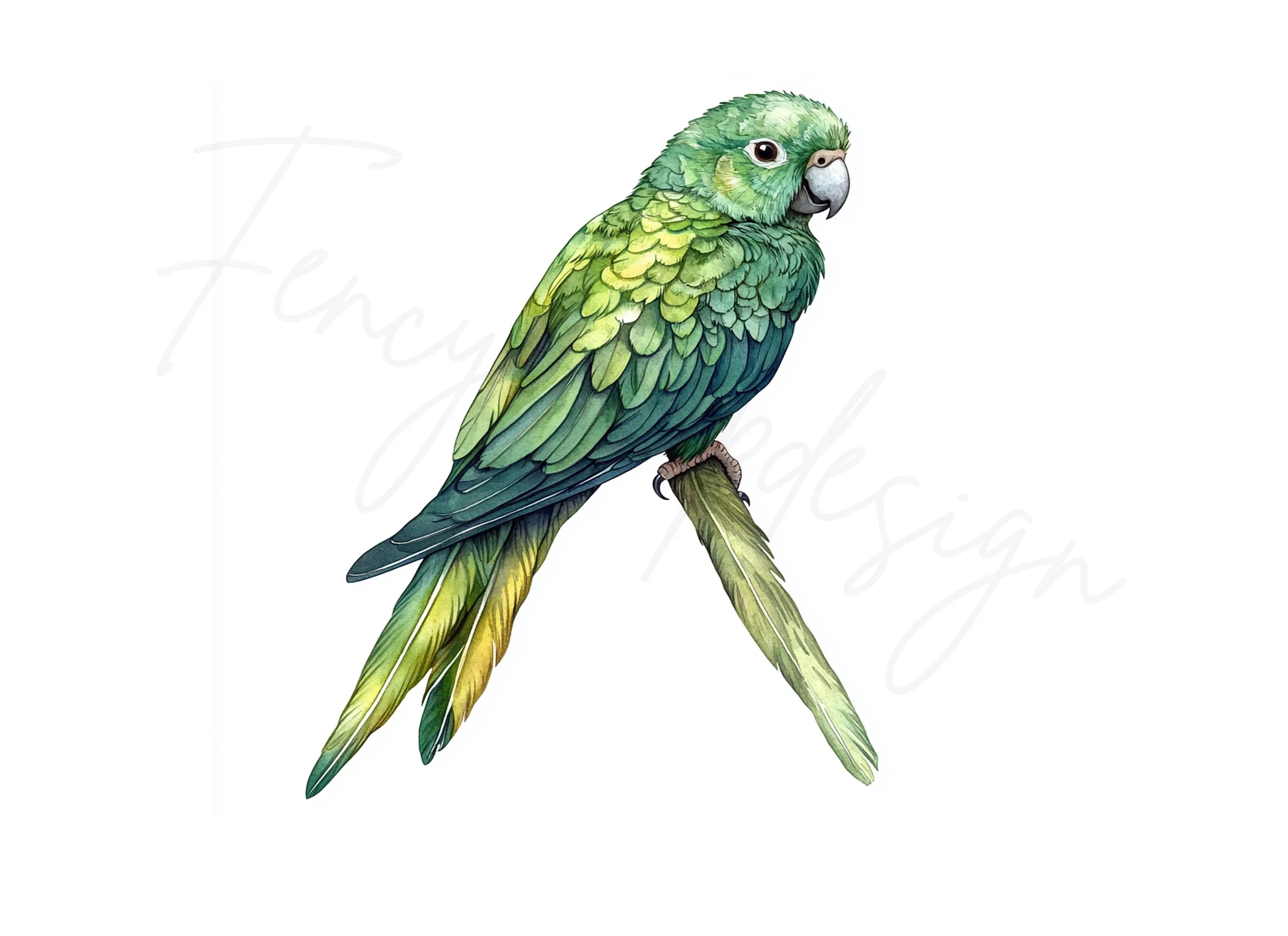 Green Parrot Clipart Bundle