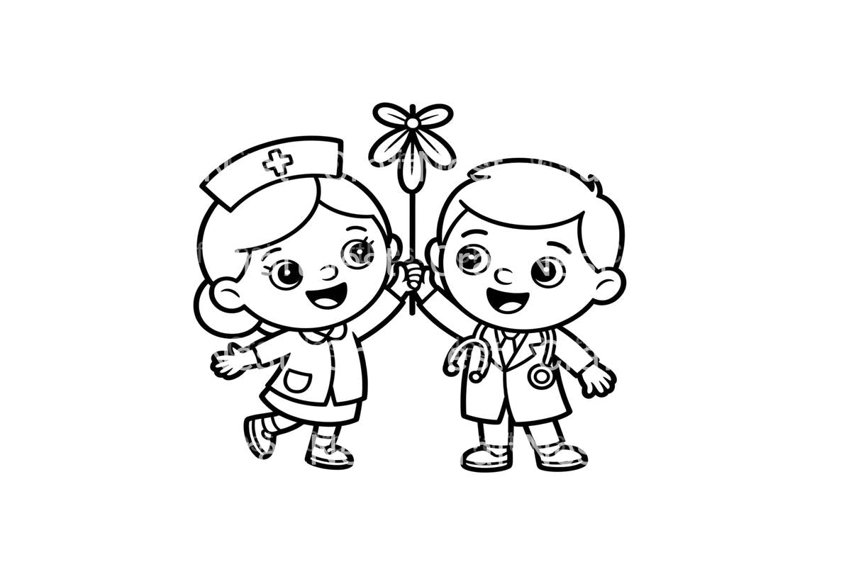 Doctor and Nurse Kids Coloring Books