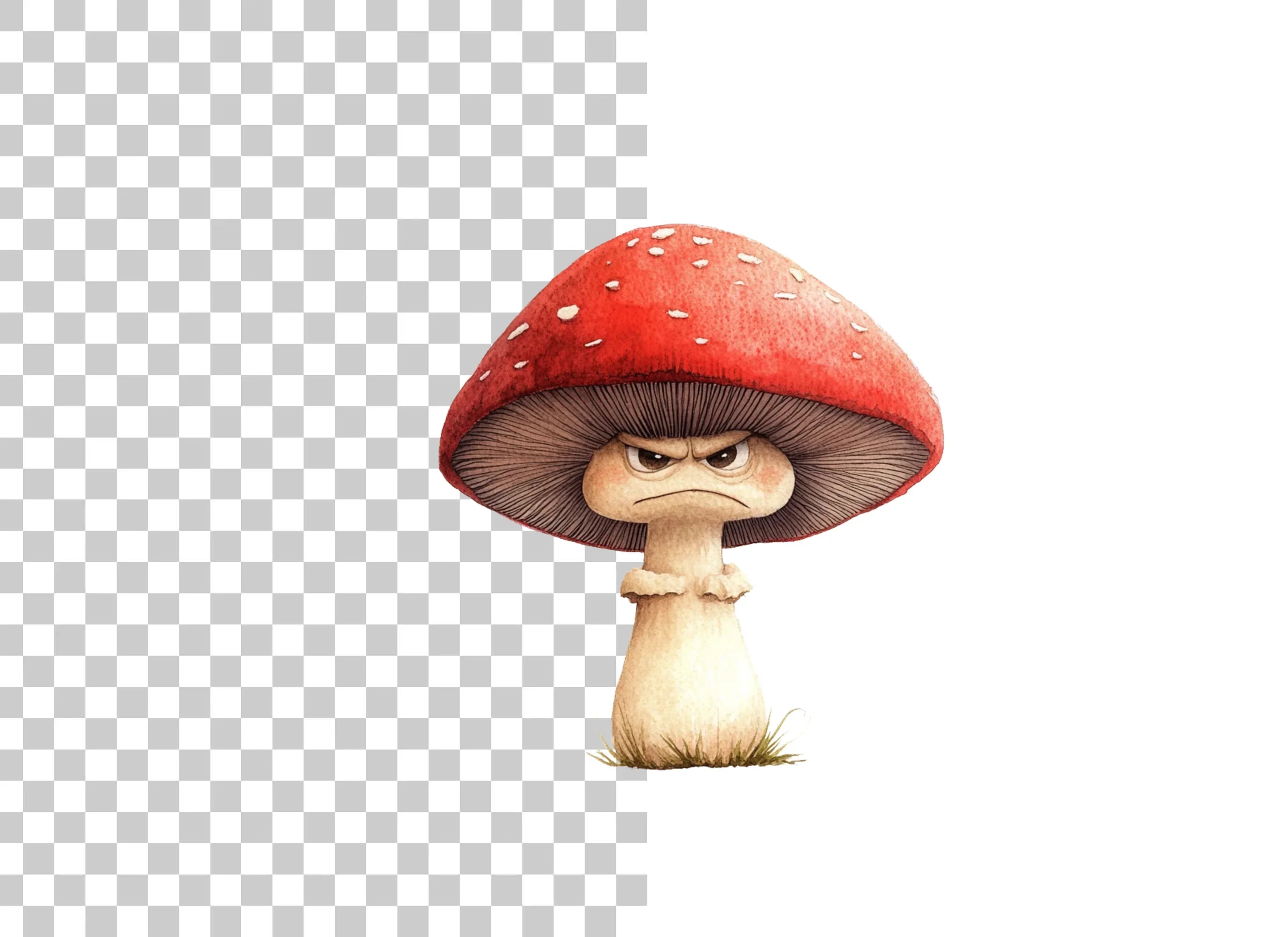 Grumpy Mushroom Clipart Bundle