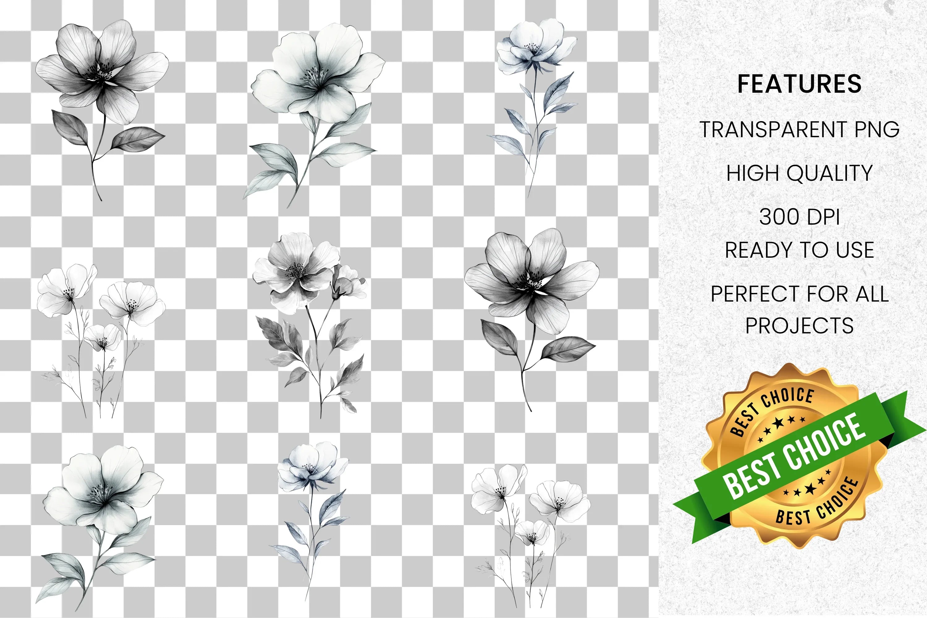 Elegant Floral Clipart Bundle
