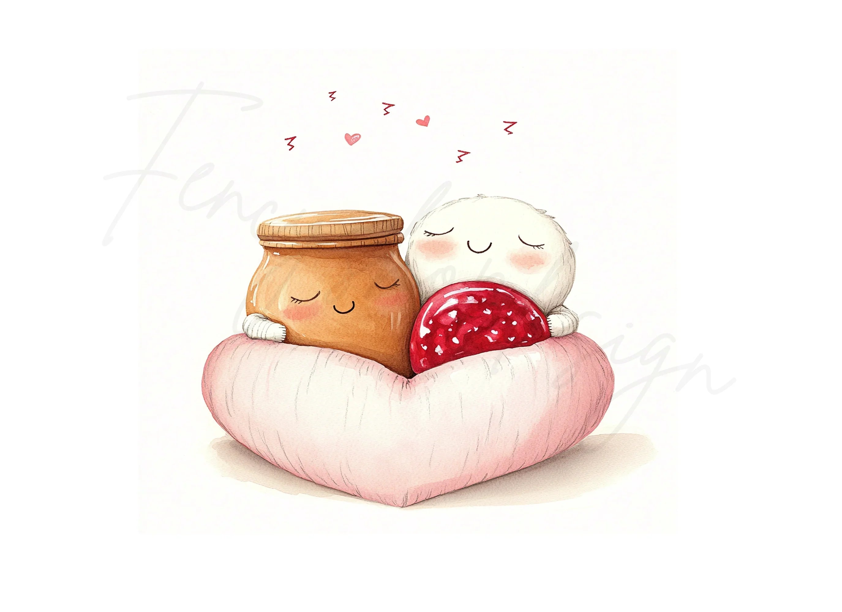 Sleeping Peanut Butter and Jelly Clipart Bundle