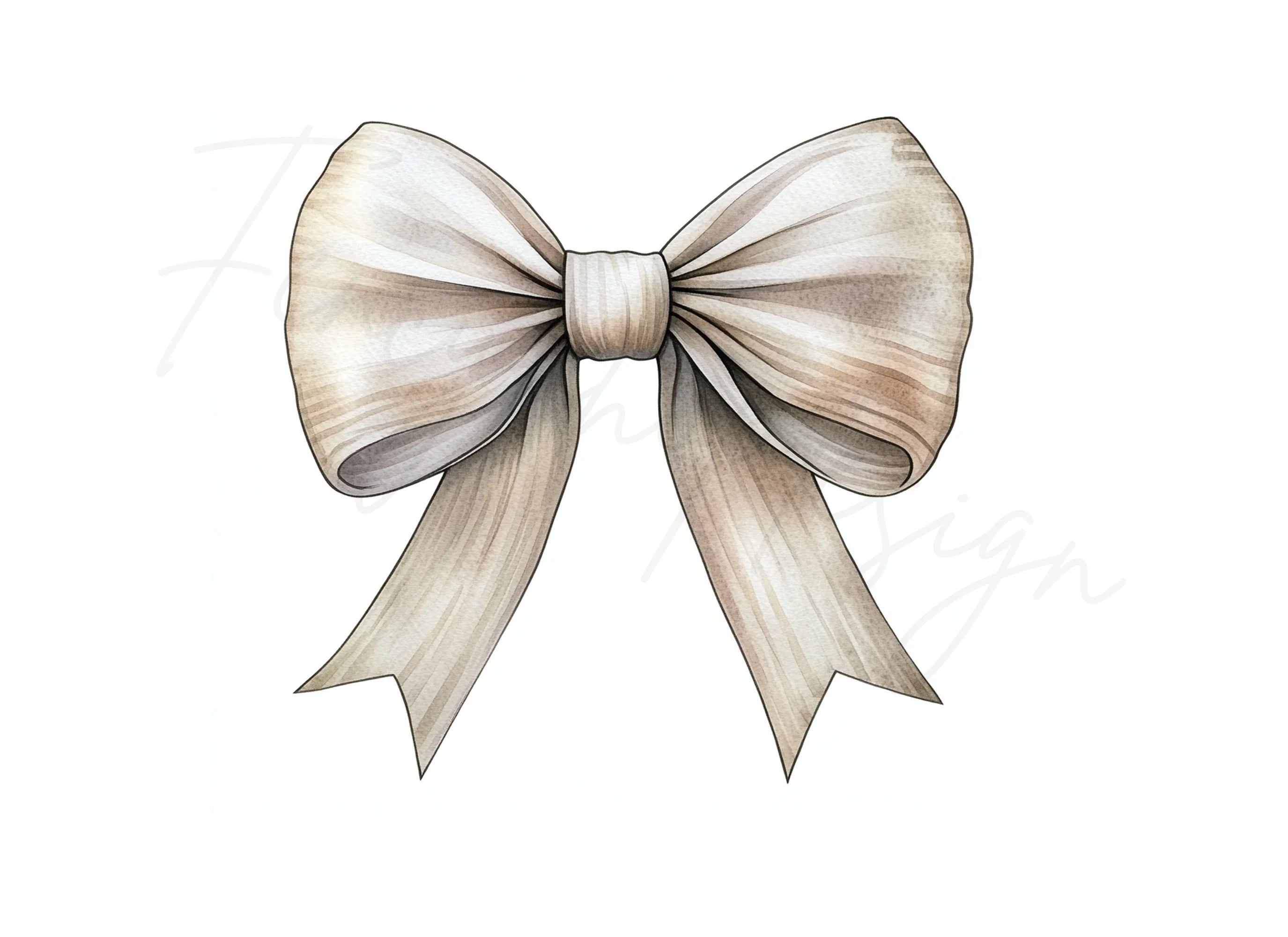 Beige Bow Clipart Bundle