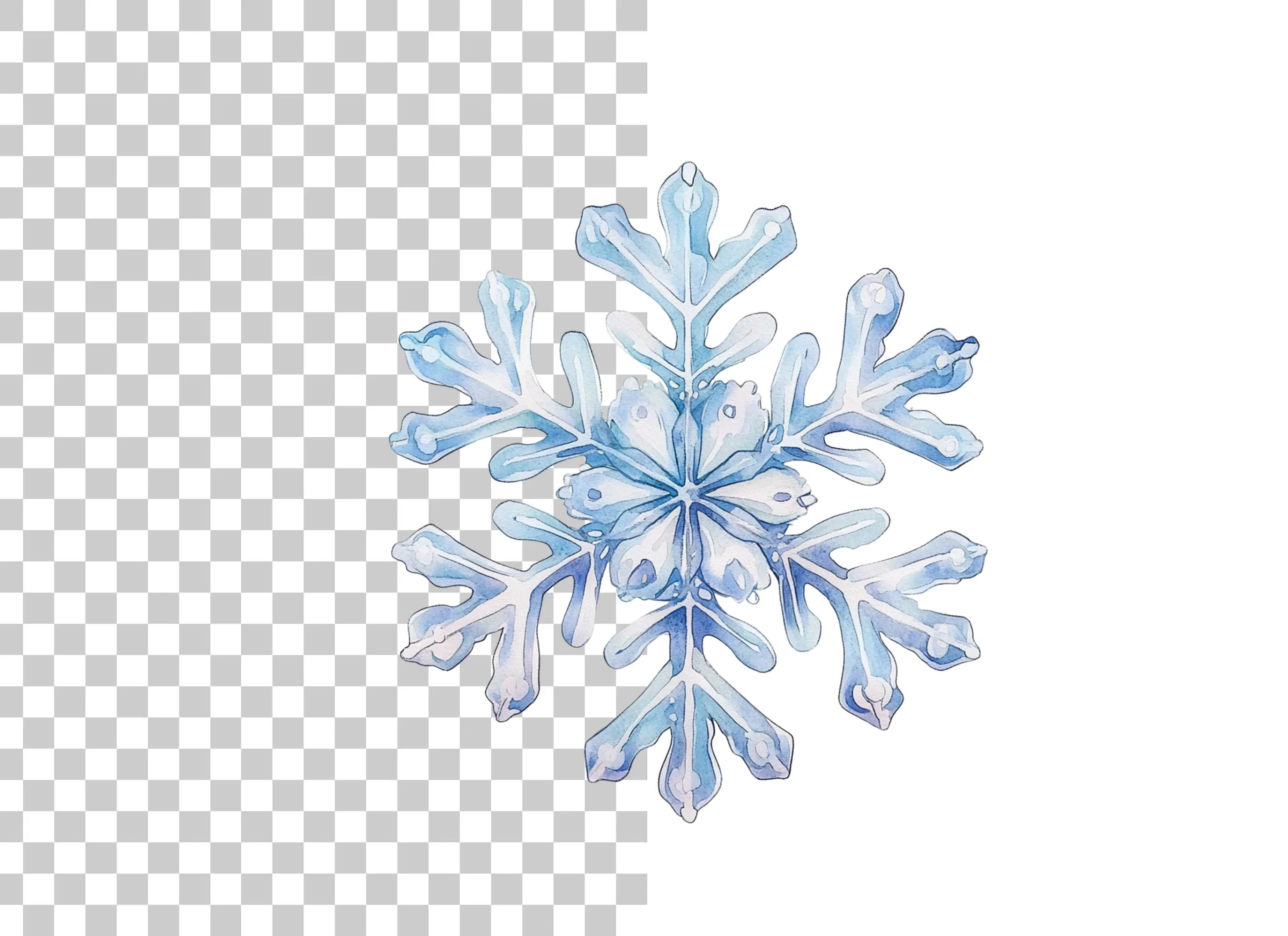 Blue Snowflake Clipart Bundle