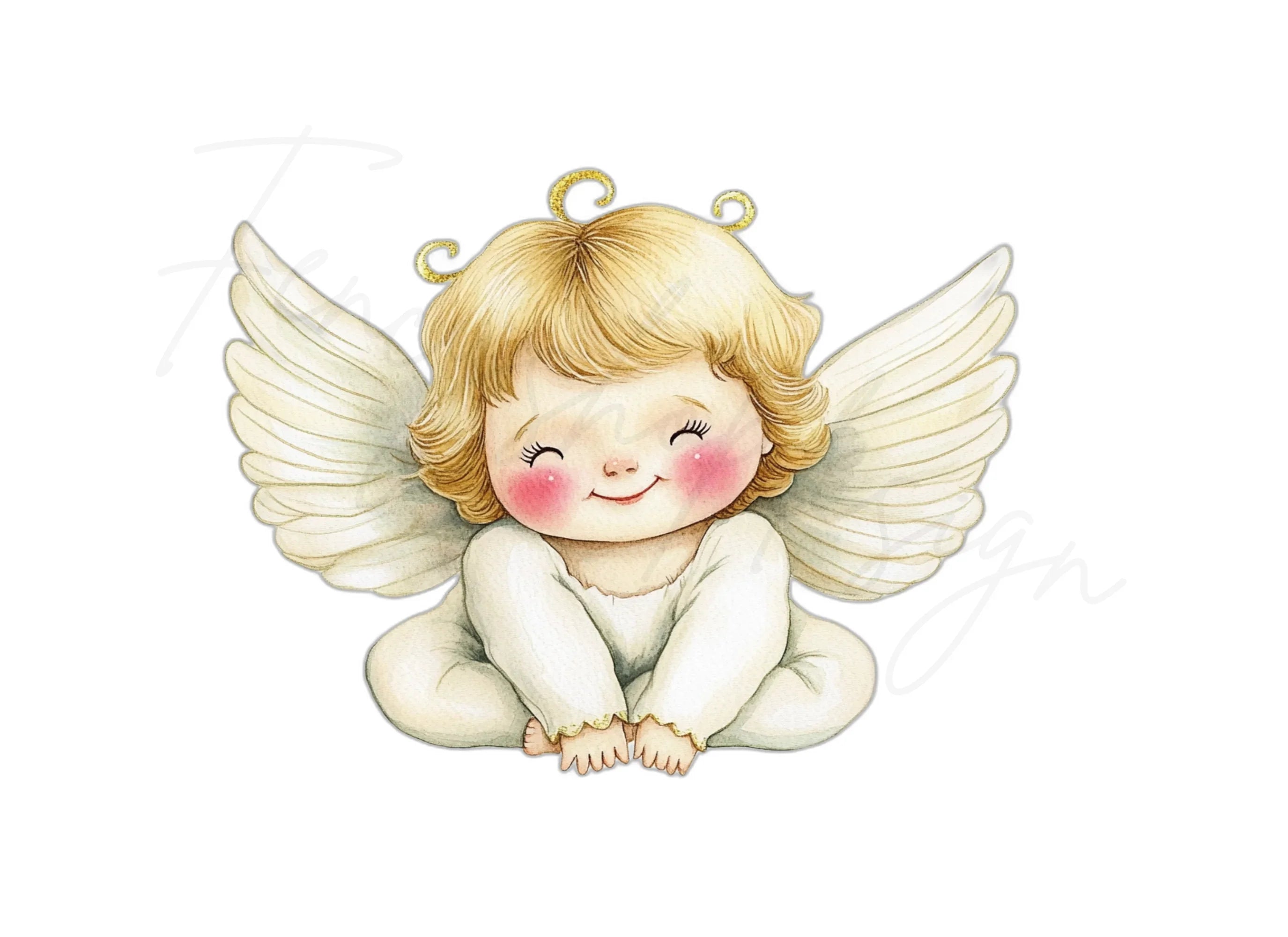 Cute Baby Angel Clipart Bundle