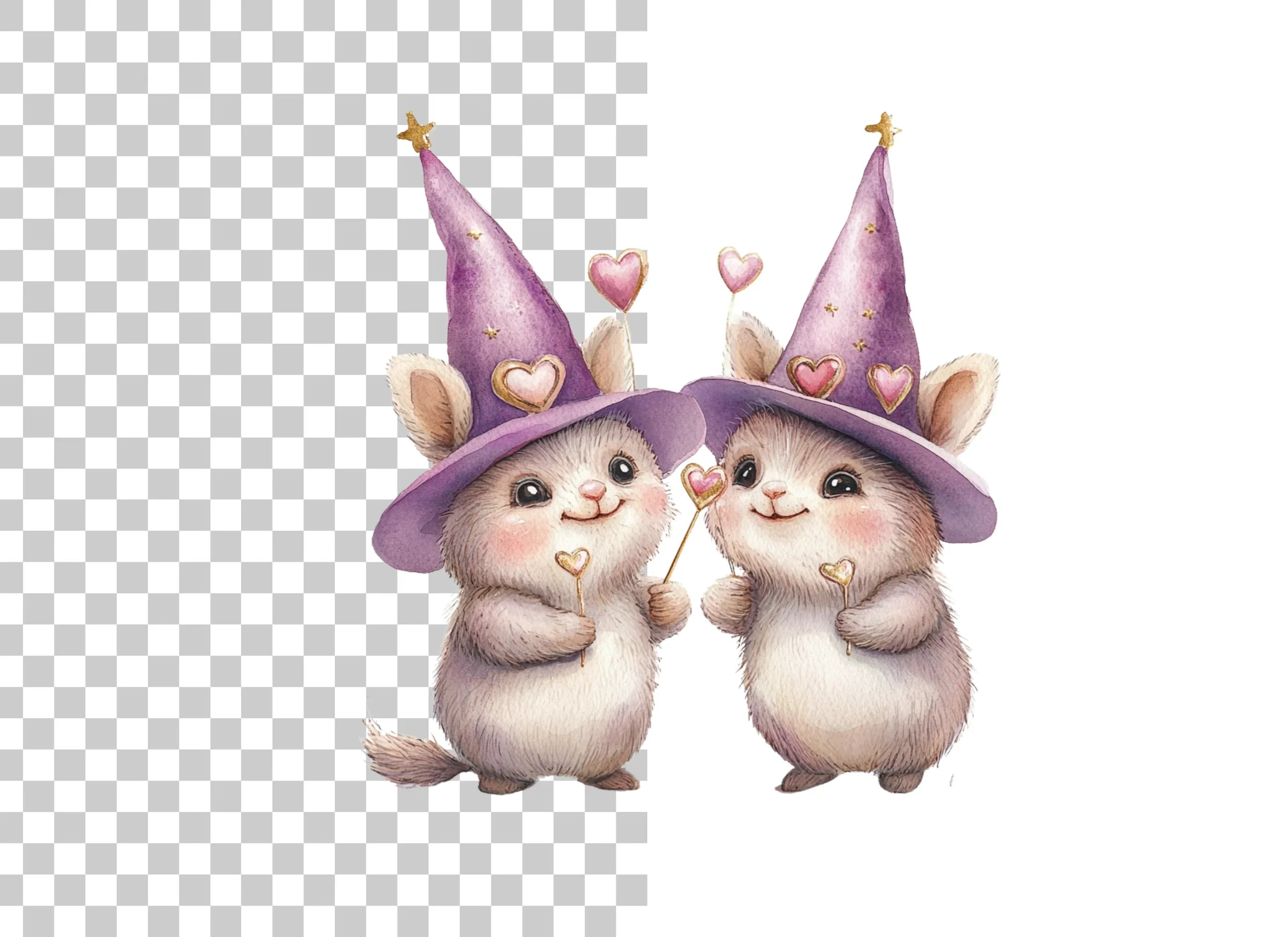 Cute Hamster Witch Clipart Bundle