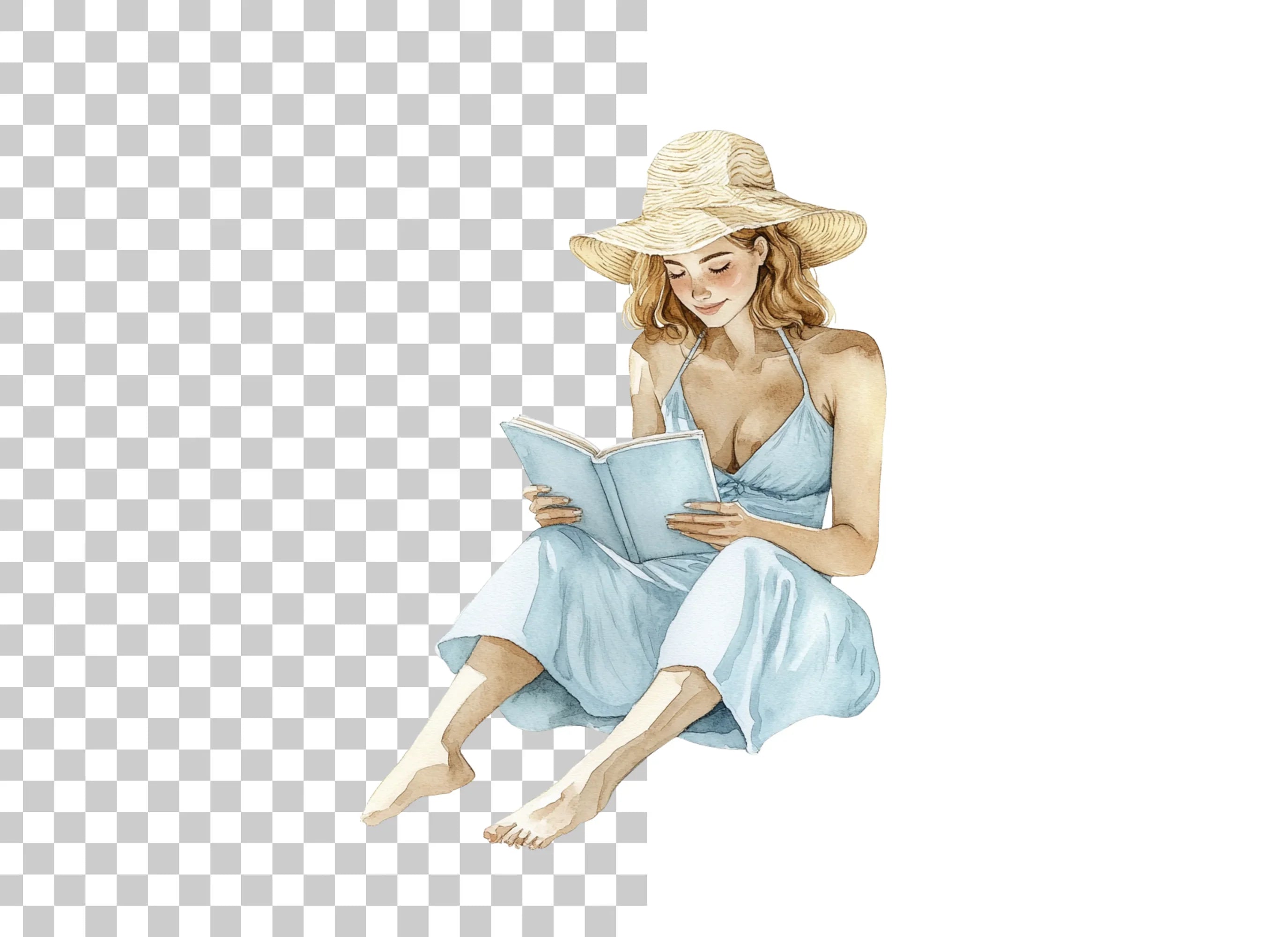 Women Reading Books Clipart Bundle