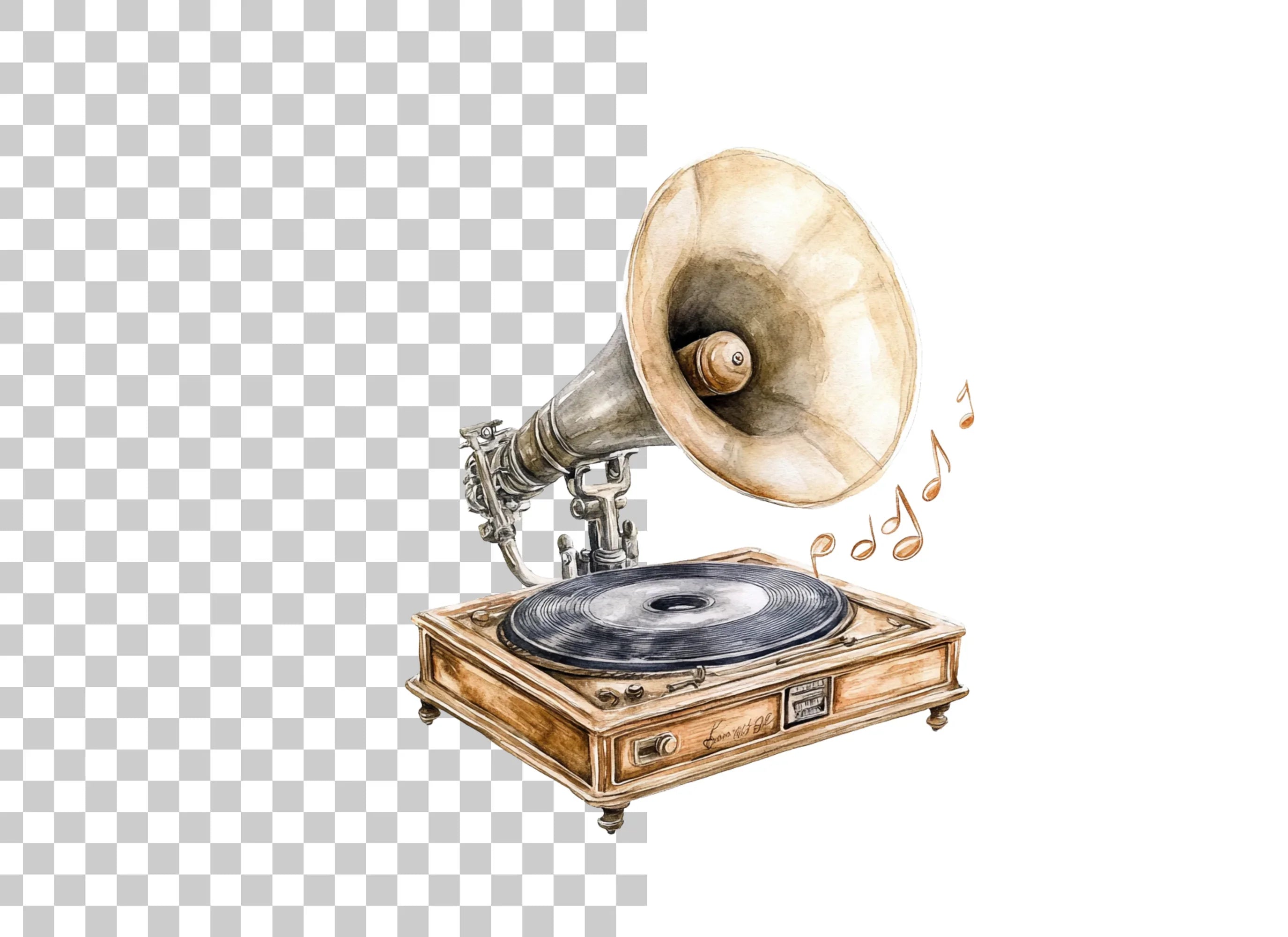Vintage Gramophone Clipart Bundle